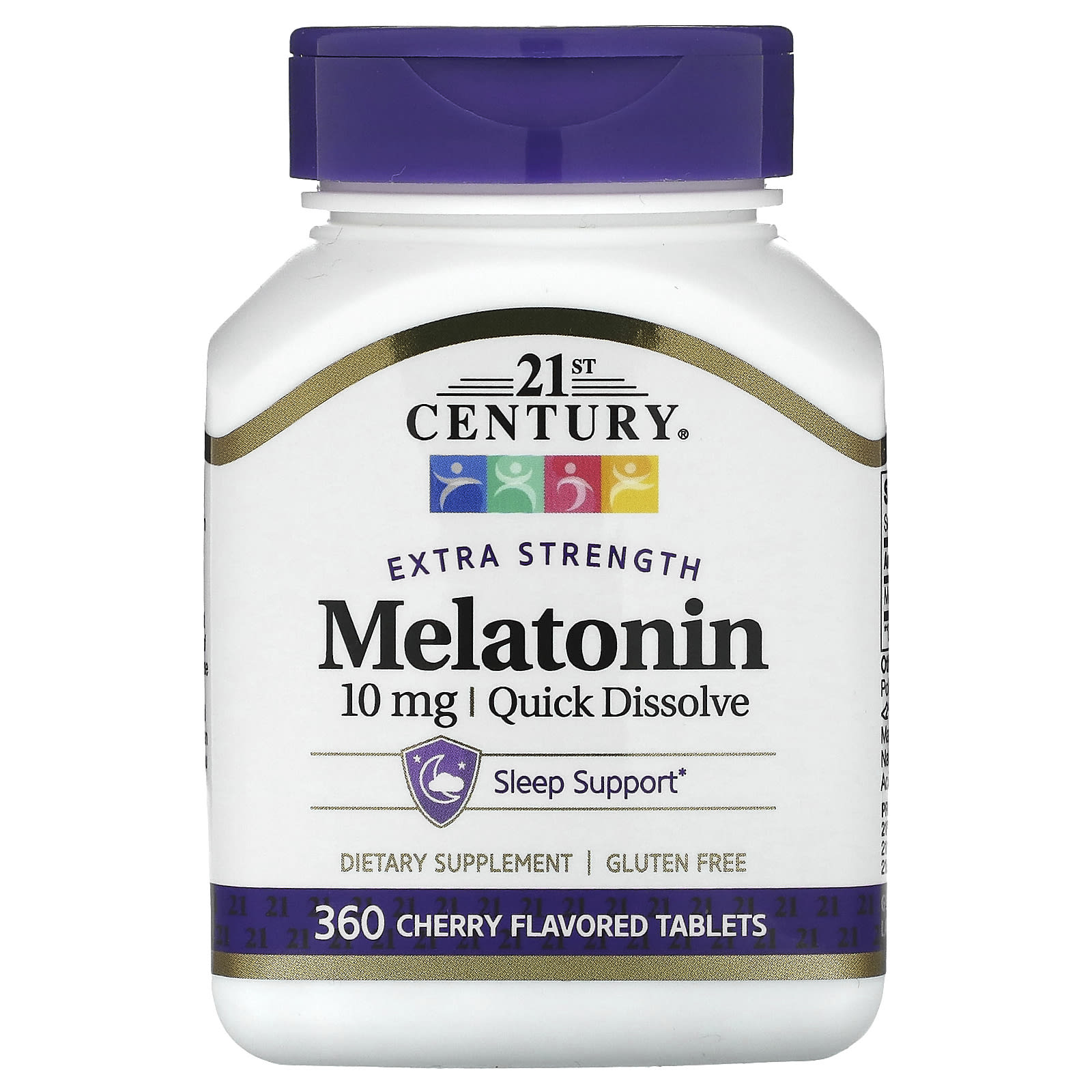 21st Century, Extra Strength, Quick Dissolve Melatonin, Cherry, 10 mg, 360 Tablets