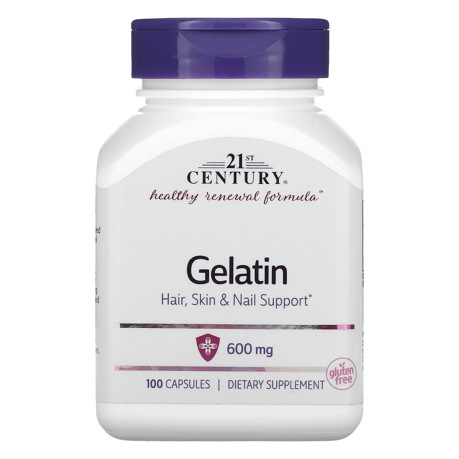21st Century, Gelatin, 600 mg, 100 Capsules - B004SCEMRS