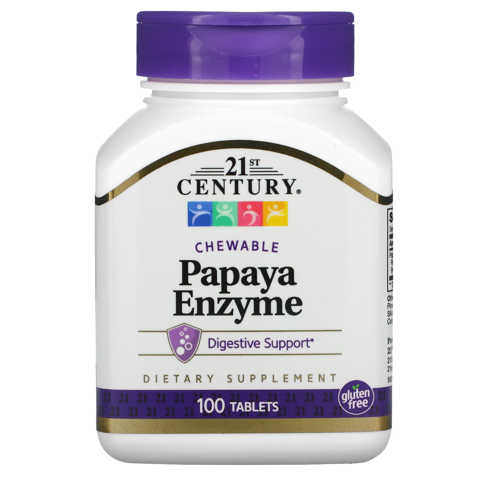 21st Century, Papaya Enzyme, Chewable, 100 Tablets - B004RCZEMQ