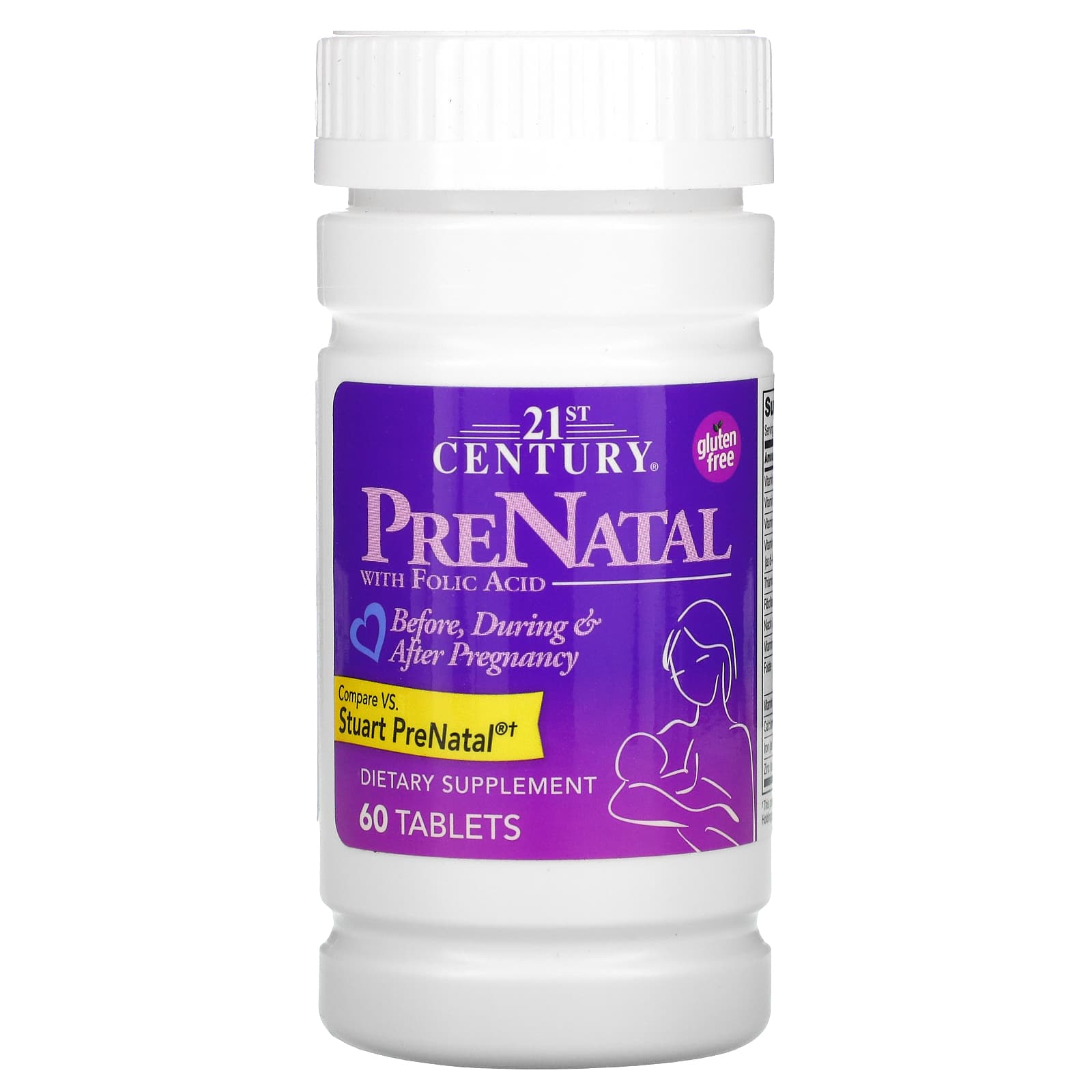21st Century, PreNatal with Folic Acid, 60 Tablets - B000PSYYYK