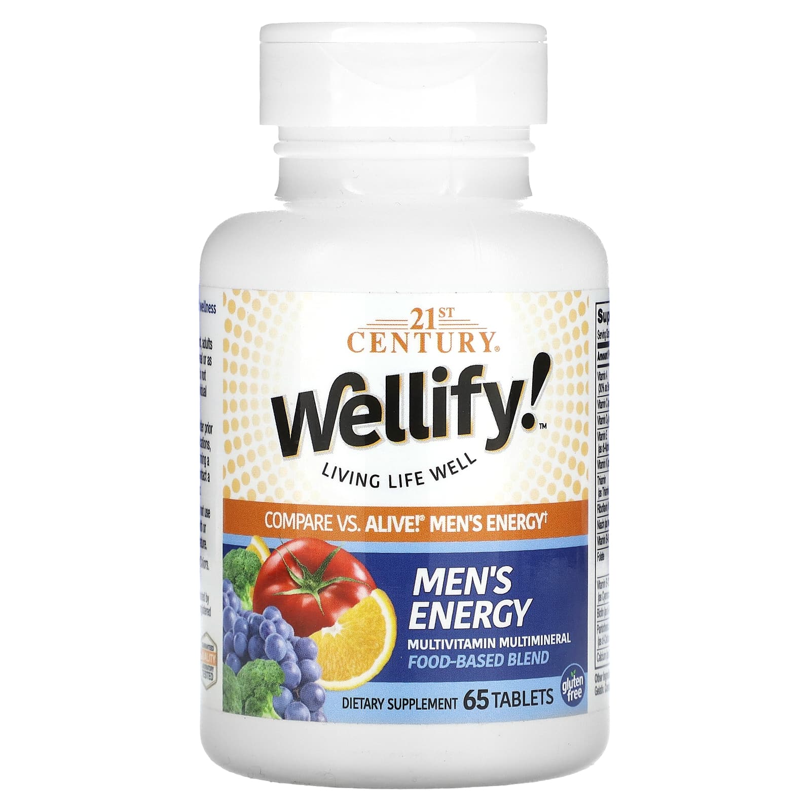 21st Century, Wellify! Men's Energy, Multivitamin Multimineral, 65 Tablets - B0D1GFX874