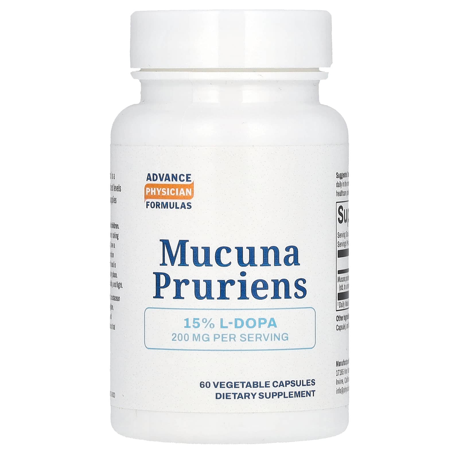 Advance Physician Formulas, Mucuna Pruriens, 200 mg, 60 Vegetable Capsules - B00HS1CTF8