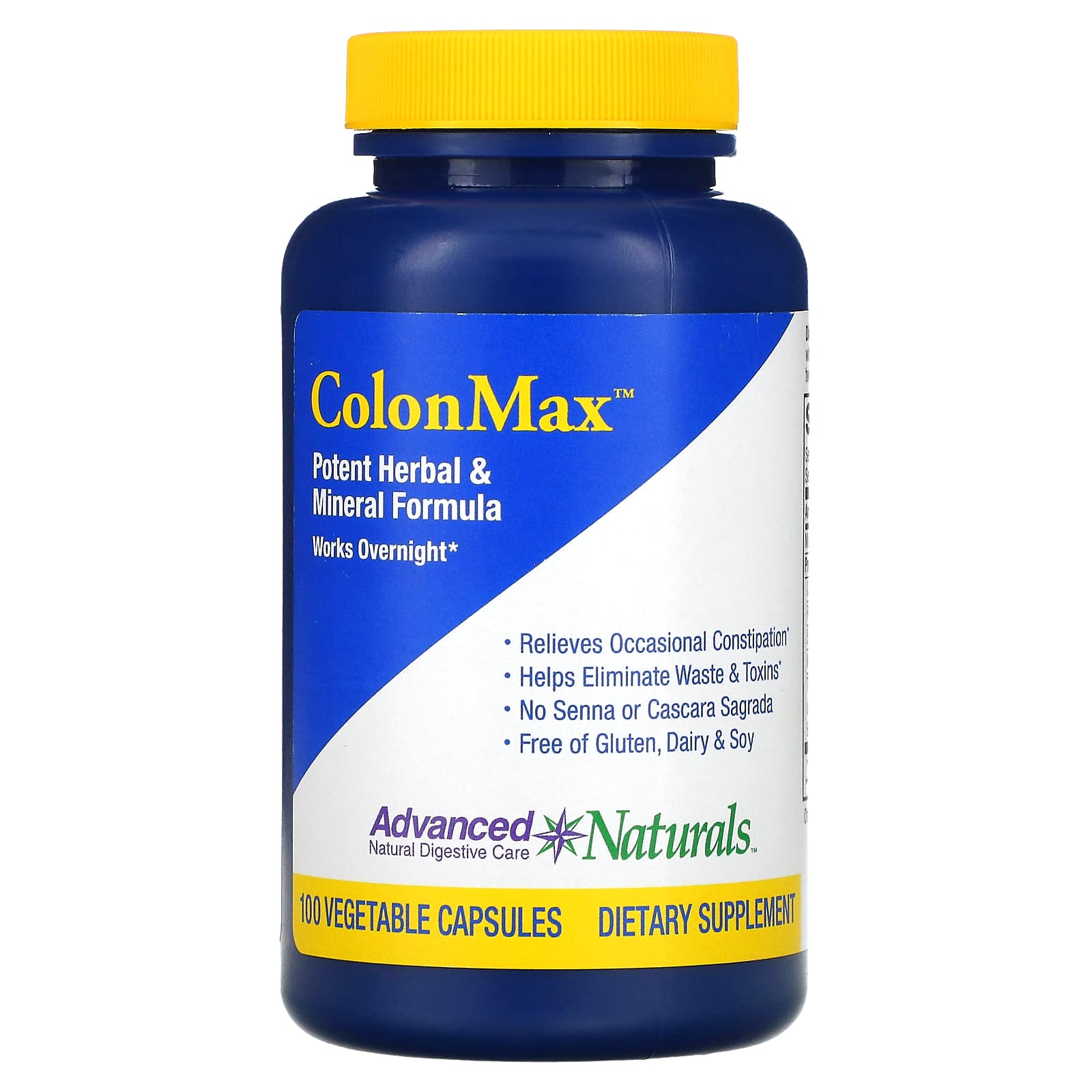 Advanced Naturals, ColonMax, Potent Herbal & Mineral Formula, 100 Vegetable Capsules - B0083USWUO