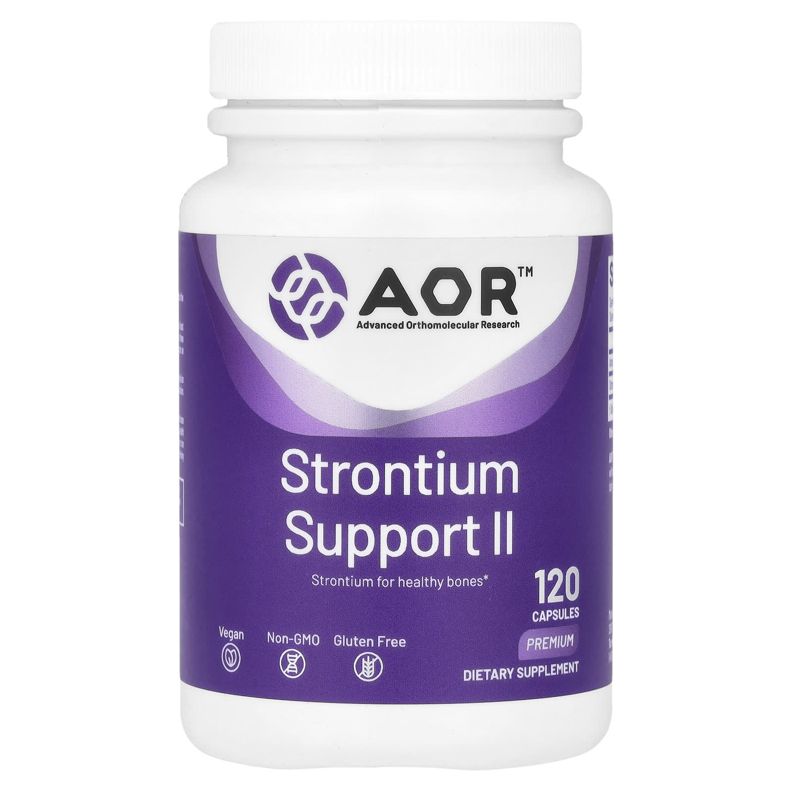 Advanced Orthomolecular Research AOR, Strontium Support II, 120 Capsules
