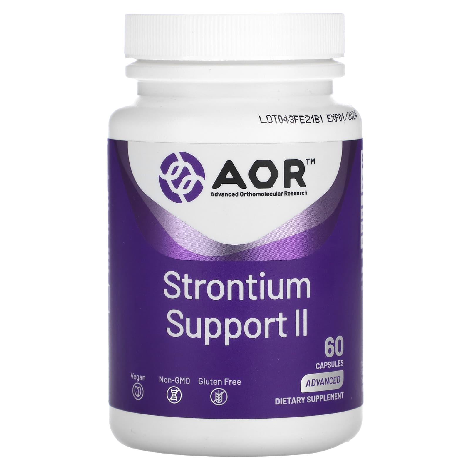 Advanced Orthomolecular Research AOR, Strontium Support II, 60 Capsules - B00457ICTK