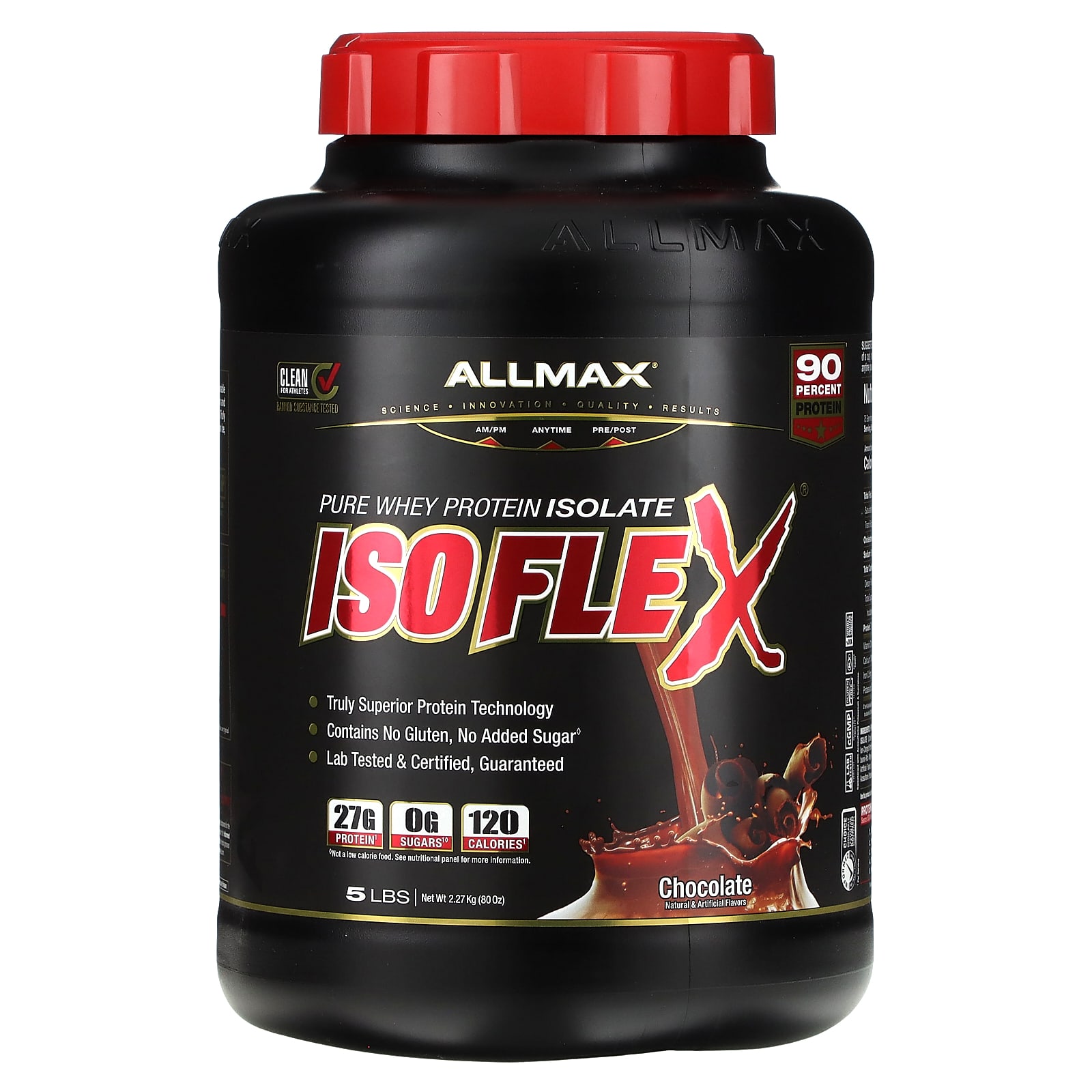 ALLMAX, ISOFLEX®, Pure Whey Protein Isolate, Chocolate, 5 lbs (2.27 kg) - B00474L9DM