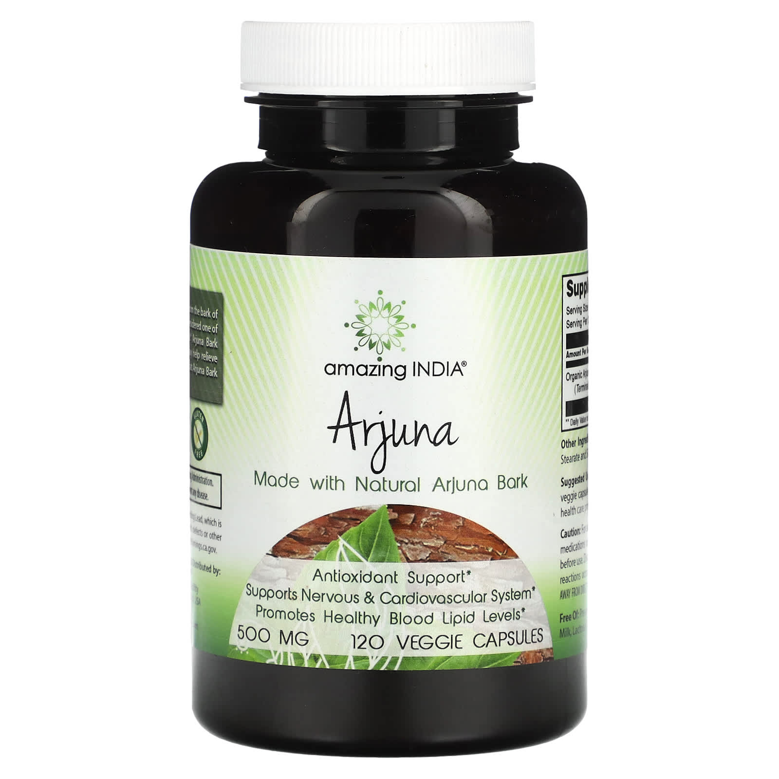 Amazing India, Arjuna, 500 mg, 120 Veggie Capsules - B07JCVHCTZ