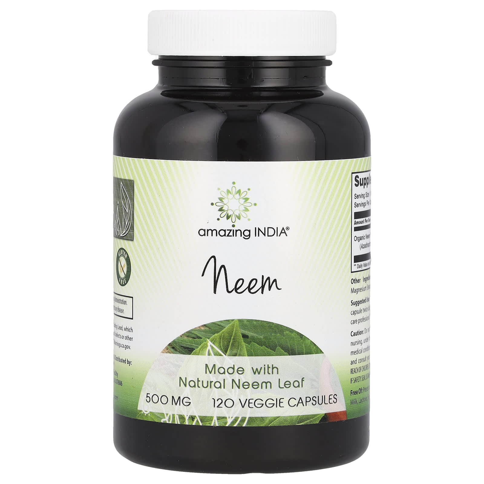 Amazing India, Neem, 500 mg, 120 Veggie Capsules - B01H3V2NWG