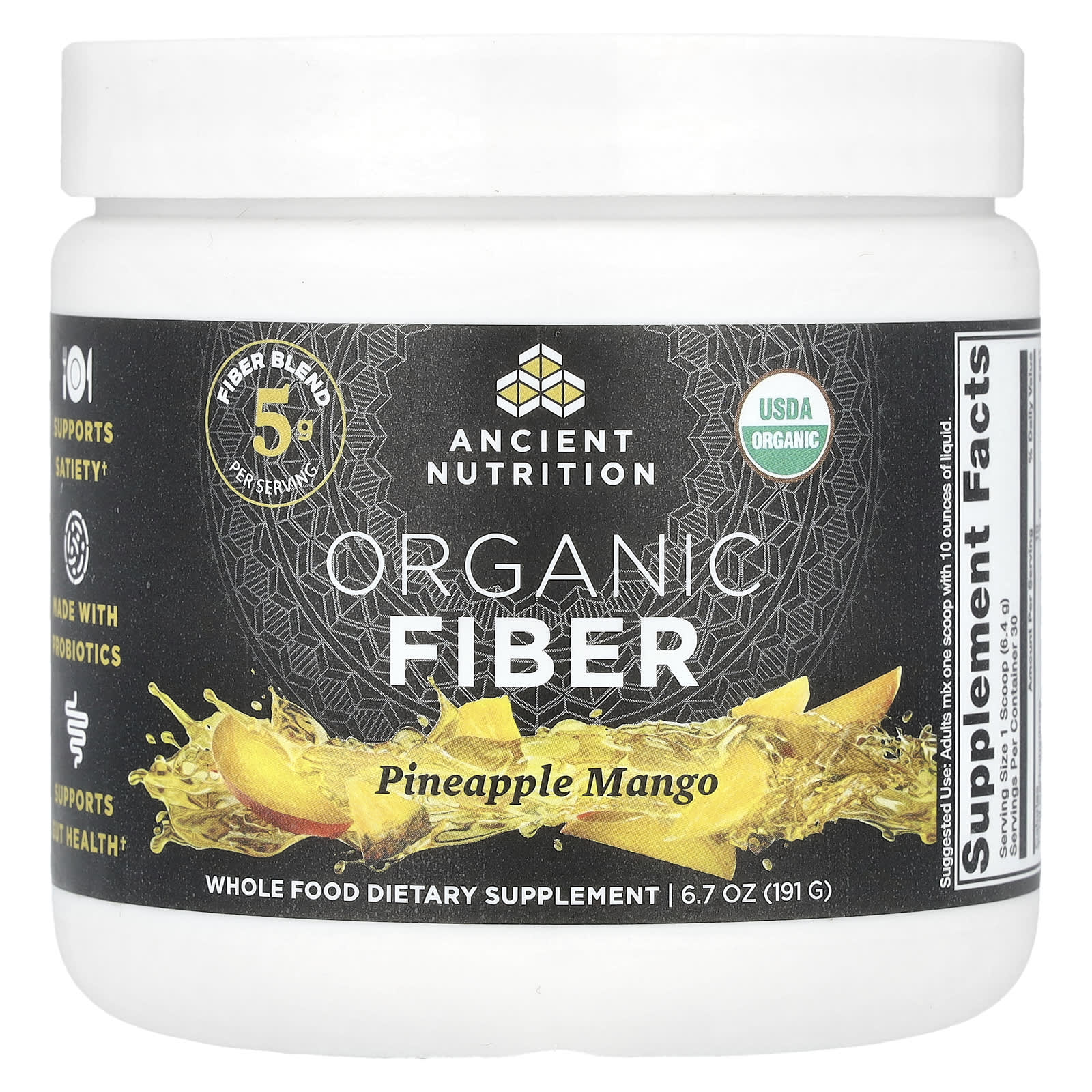 Ancient Nutrition, Organic Fiber, Pineapple Mango , 6.7 oz (191 g) - B0D8WTDLDQ