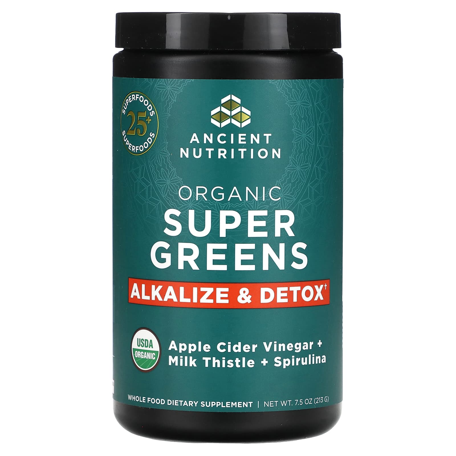 Ancient Nutrition, Organic Super Greens, Alkalize & Detox, 7.5 oz (213 g) - B0BLTFB5VL