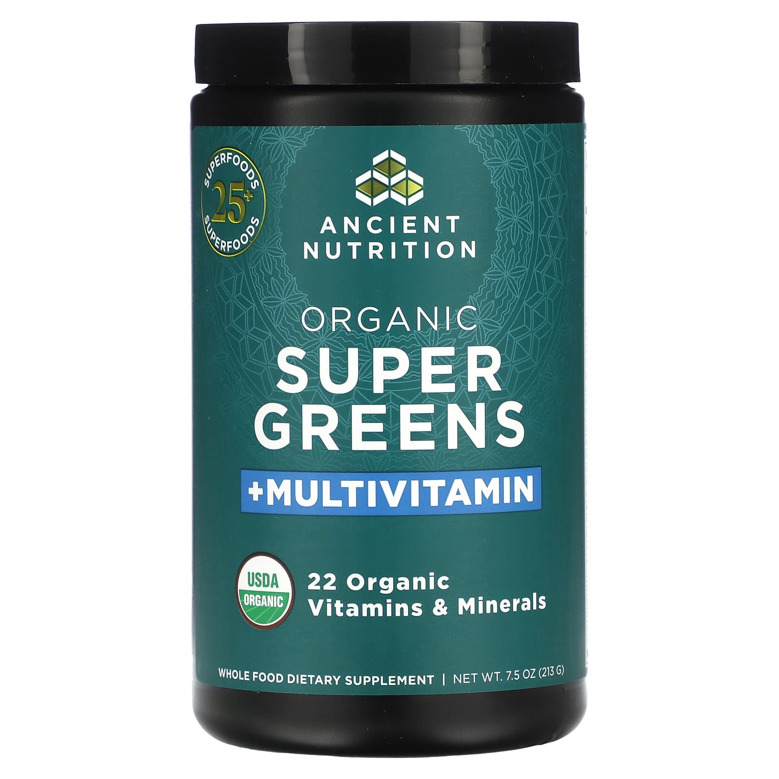 Ancient Nutrition, Organic Super Greens + Multivitamin, 7.5 oz (213 g) - B0BBP8KLGX