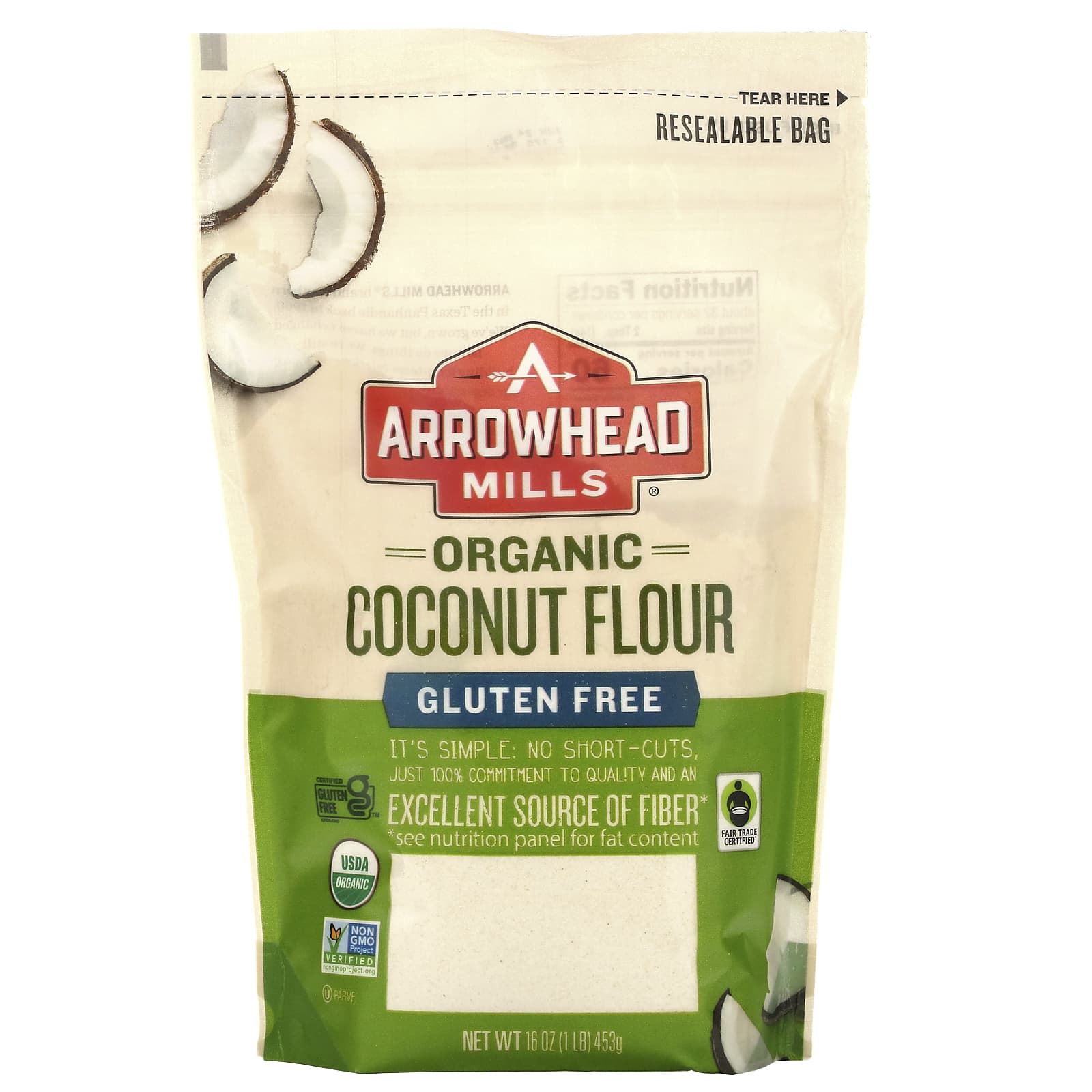Arrowhead Mills, Organic Coconut Flour, Gluten Free, 16 oz (453 g) - B01GL6PRTK
