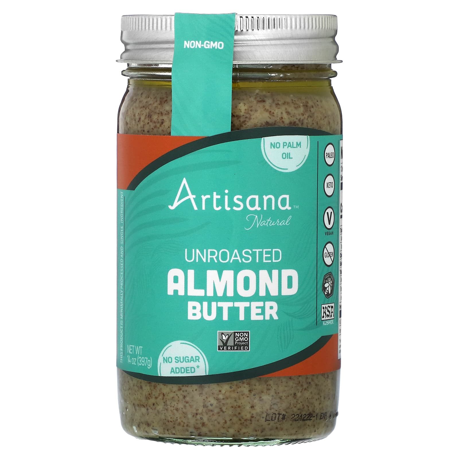 Artisana, Natural, Unroasted Almond Butter, 14 oz (397 g) - B093T7J42D