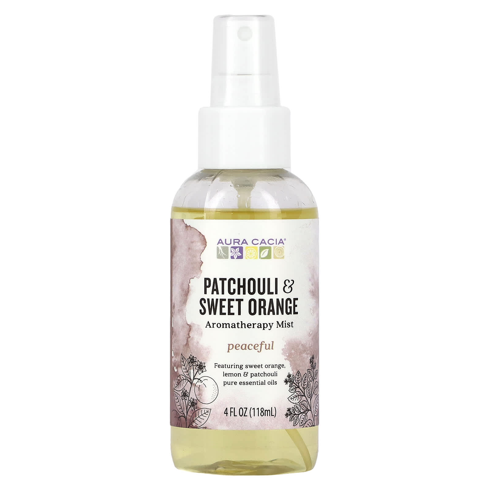 Aura Cacia, Aromatherapy Mist, Peaceful Patchouli & Sweet Orange, 4 fl oz (118 ml) - B001E76F6G