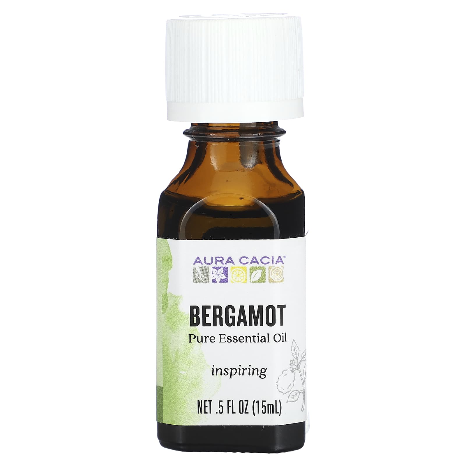 Aura Cacia, Pure Essential Oil, Bergamot, 0.5 fl oz (15 ml) - B0002JIU0Q