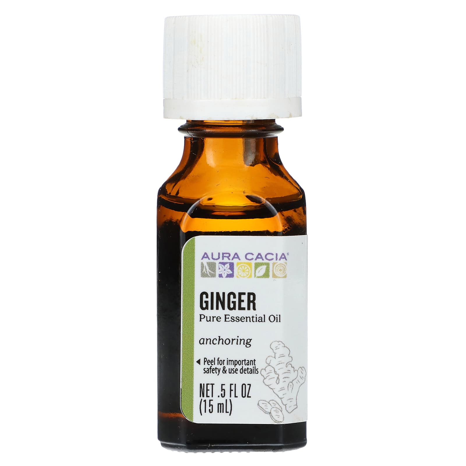 Aura Cacia, Pure Essential Oil, Ginger, 0.5 fl oz (15 ml)