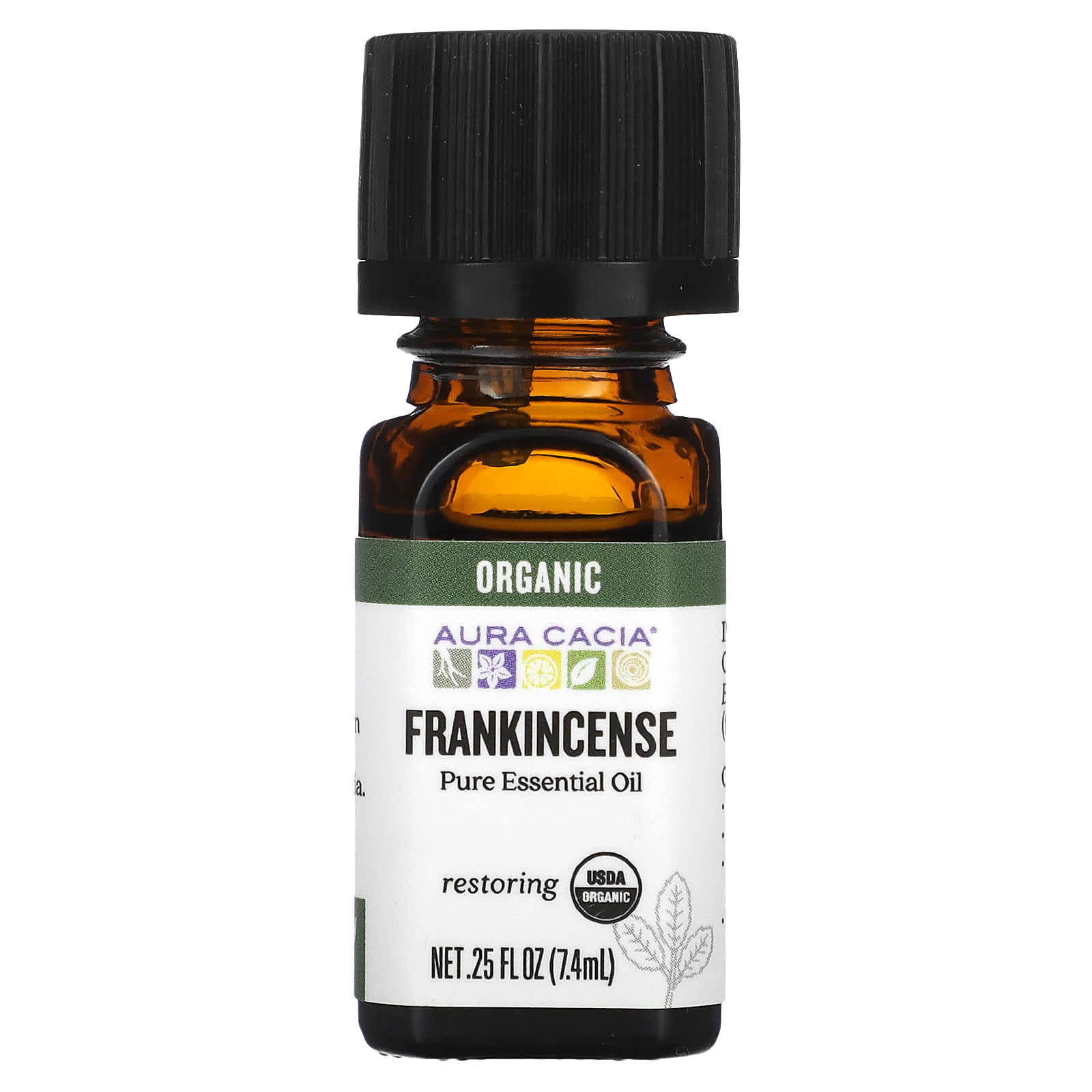 Aura Cacia, Pure Essential Oil, Organic Frankincense, 0.25 fl oz (7.4 ml) - B071G7CKQ7
