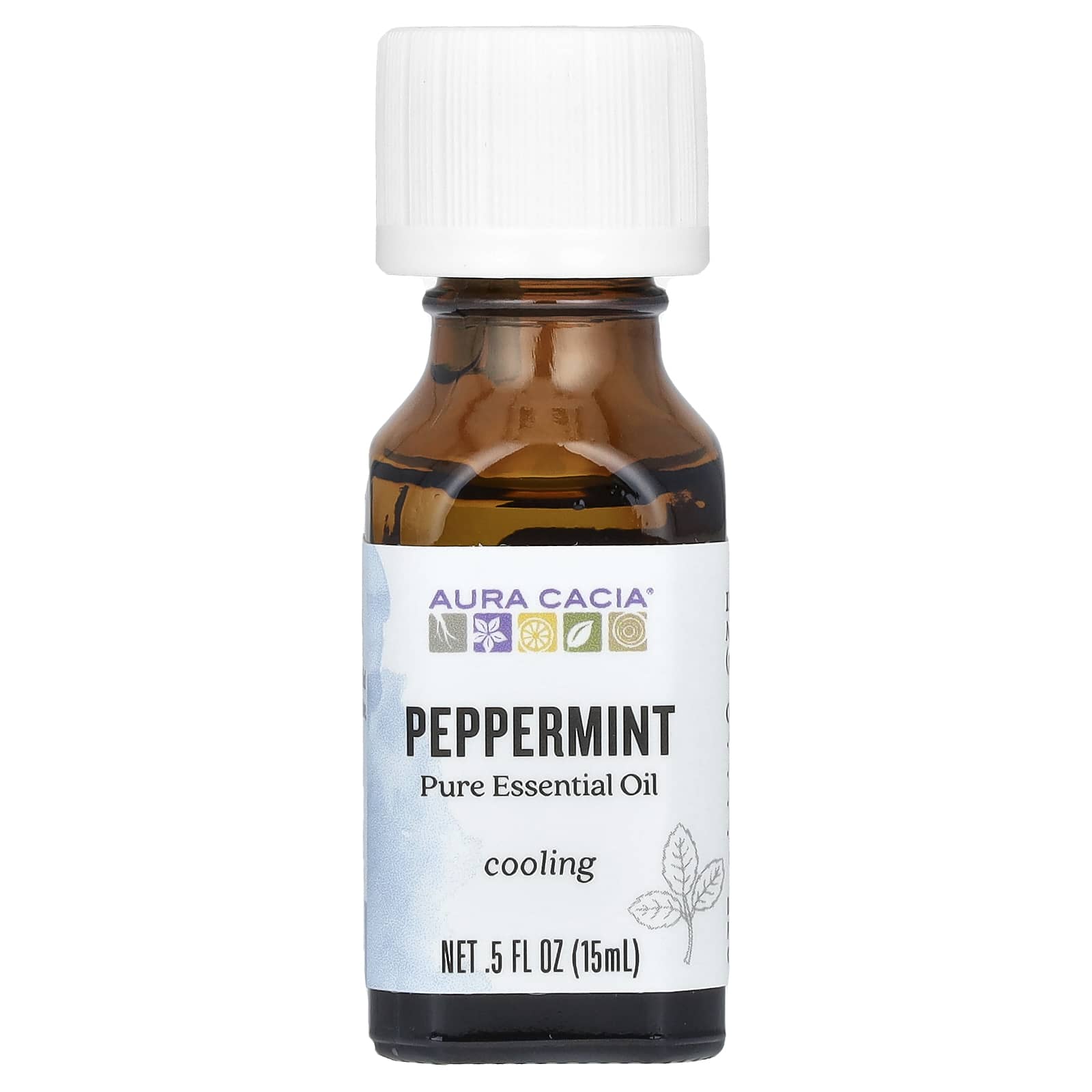 Aura Cacia, Pure Essential Oil, Peppermint, 0.5 fl oz (15 ml) - B00014FKZK