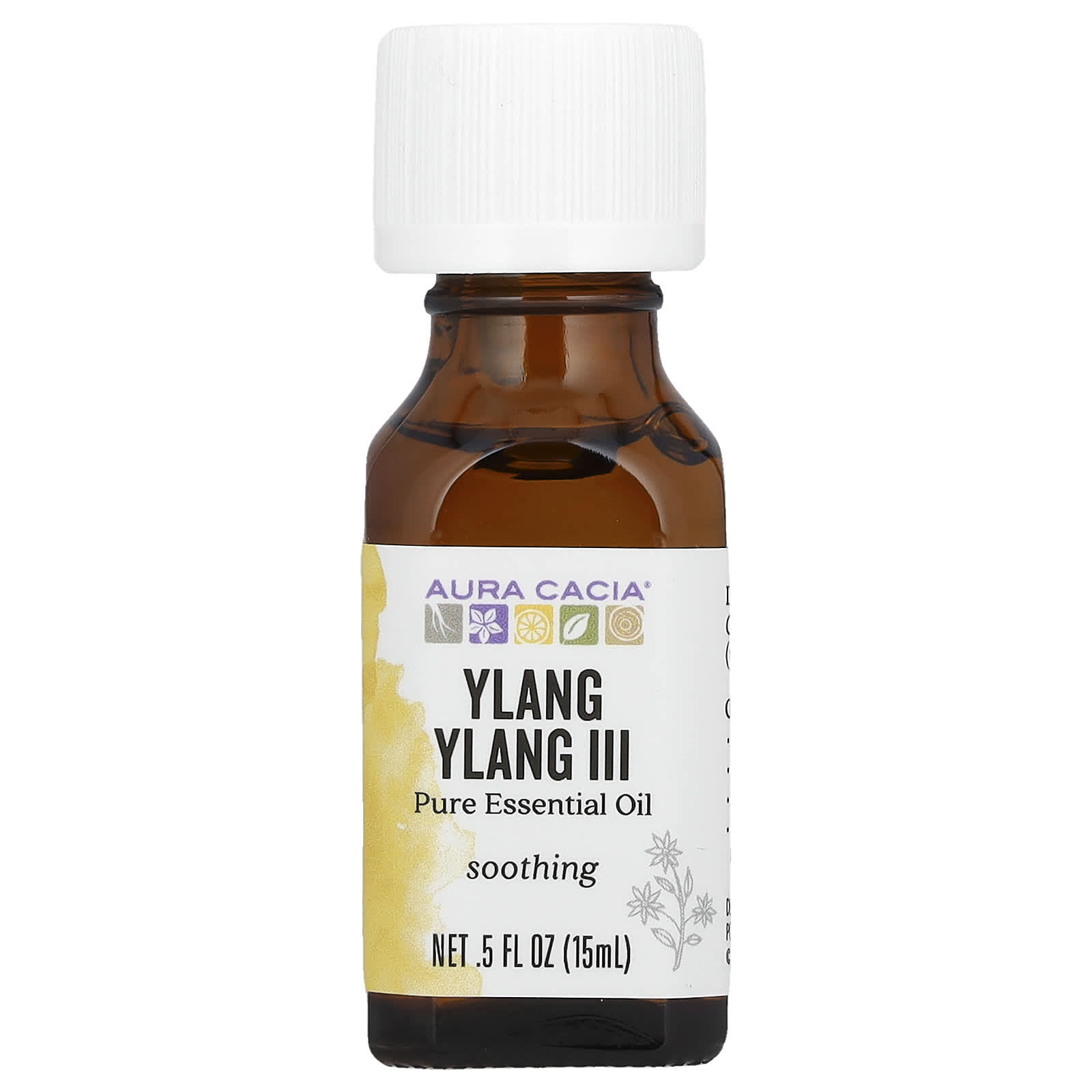Aura Cacia, Pure Essential Oil, Ylang Ylang III, 0.5 fl oz (15 ml) - B00016QSXQ