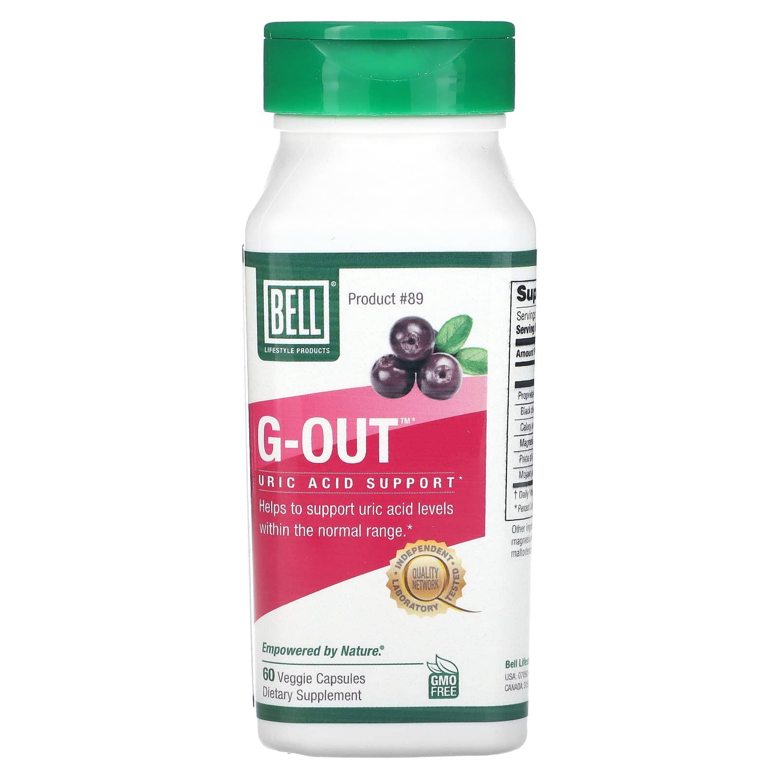 Bell Lifestyle, G-Out, Uric Acid Control, 60 Veggie Capsules - B09GSC8GWP