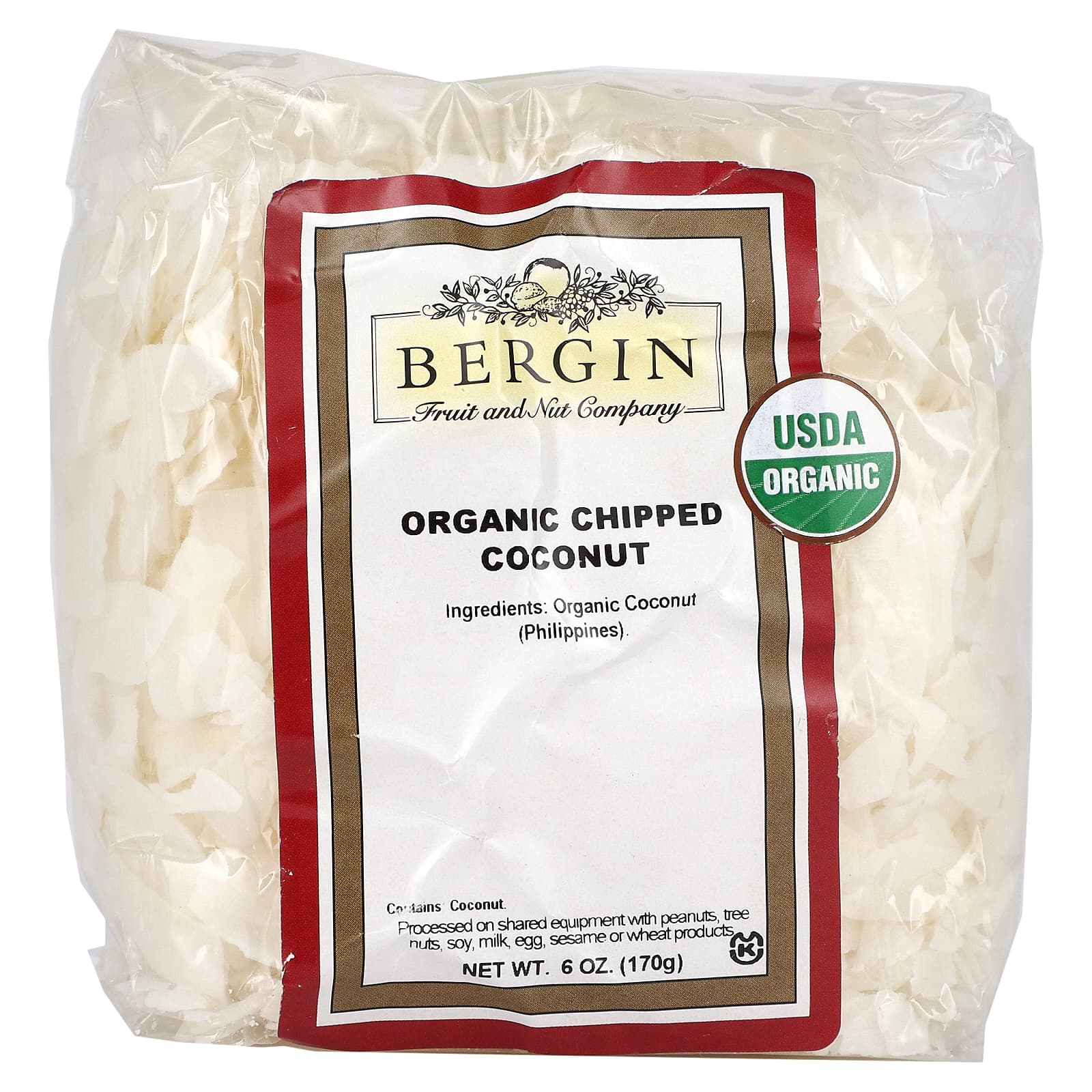 Bergin Fruit and Nut Company, Organic Chipped Coconut, 6 oz (170 g) - B07BKT3Q4Y