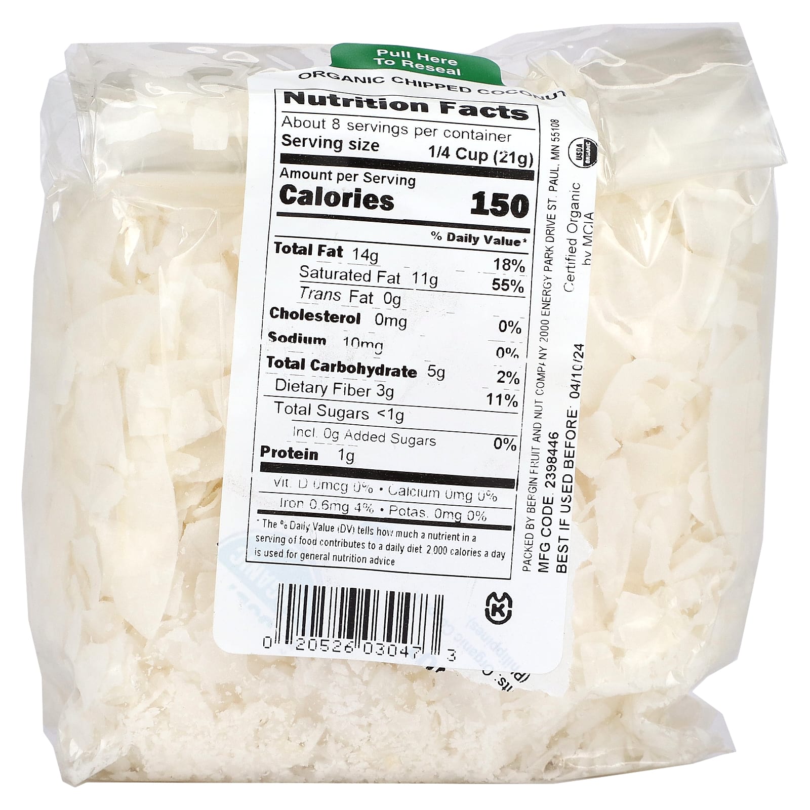 Bergin Fruit and Nut Company, Organic Chipped Coconut, 6 oz (170 g) - B07BKT3Q4Y