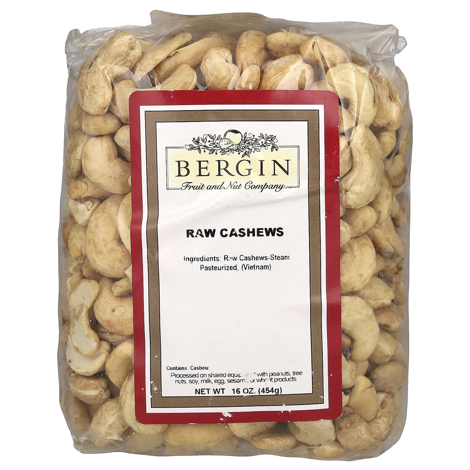 Bergin Fruit and Nut Company, Raw Cashews, 16 oz (454 g) - B001EO7DK6