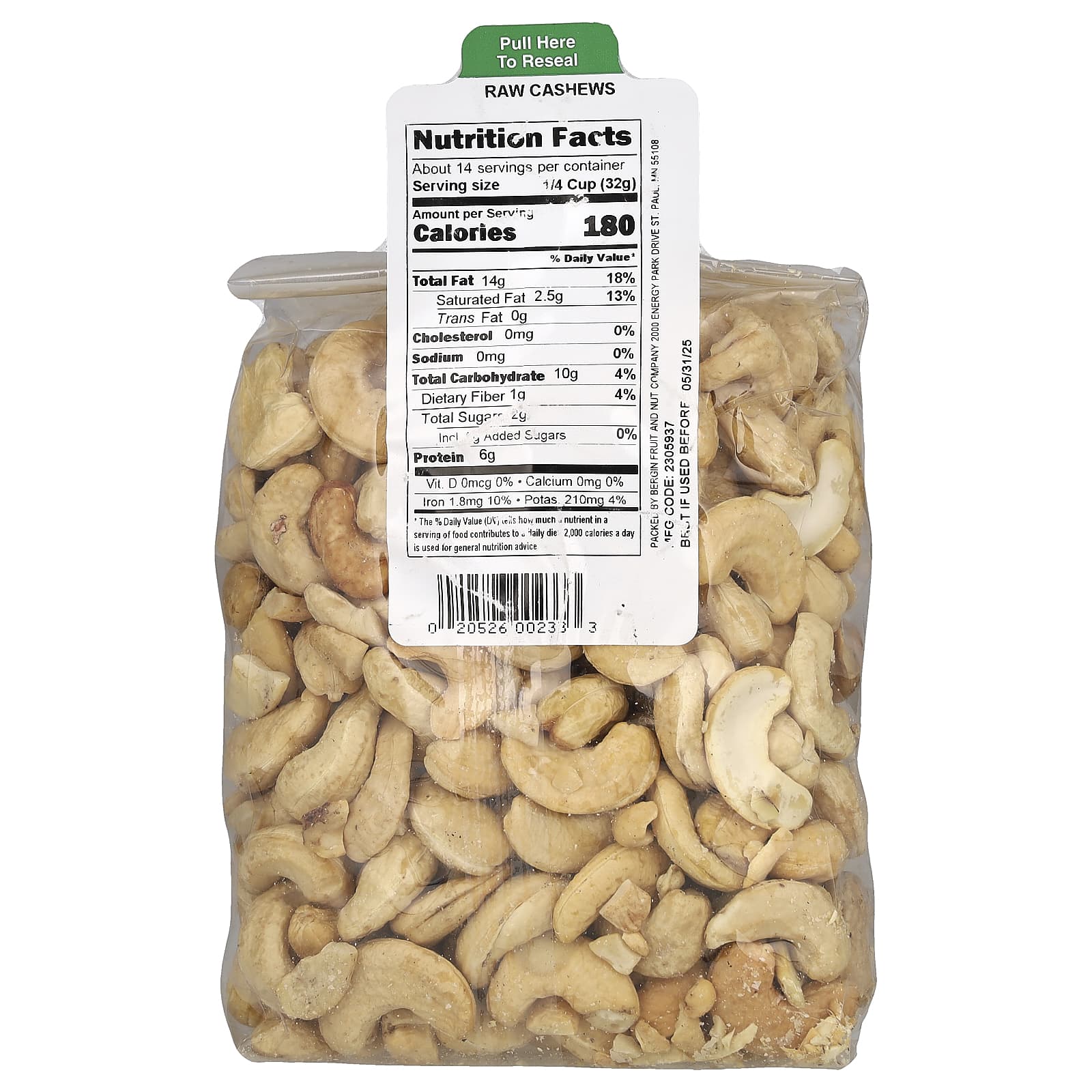 Bergin Fruit and Nut Company, Raw Cashews, 16 oz (454 g) - B001EO7DK6