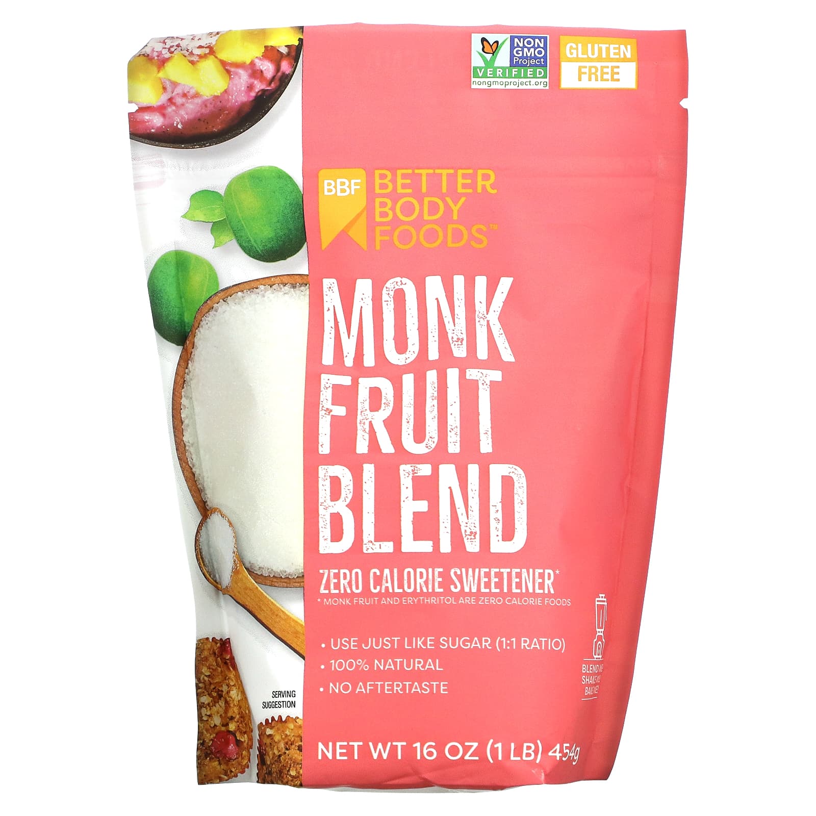 BetterBody Foods, Monk Fruit Blend, 1 lb (454 g) - B07J1H2X2C