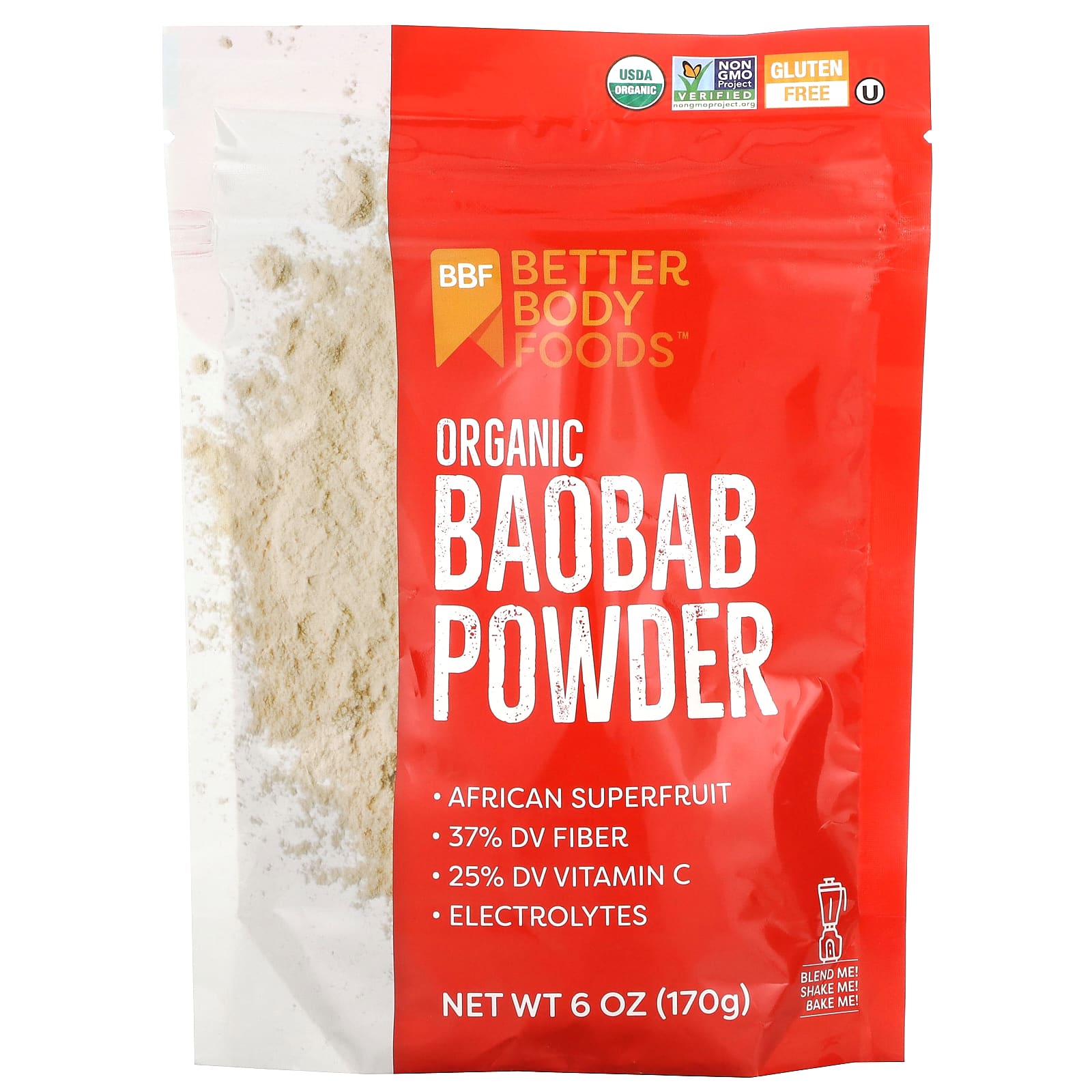 BetterBody Foods, Organic Baobab Powder, 6 oz (170 g) - B01LZIS4VX