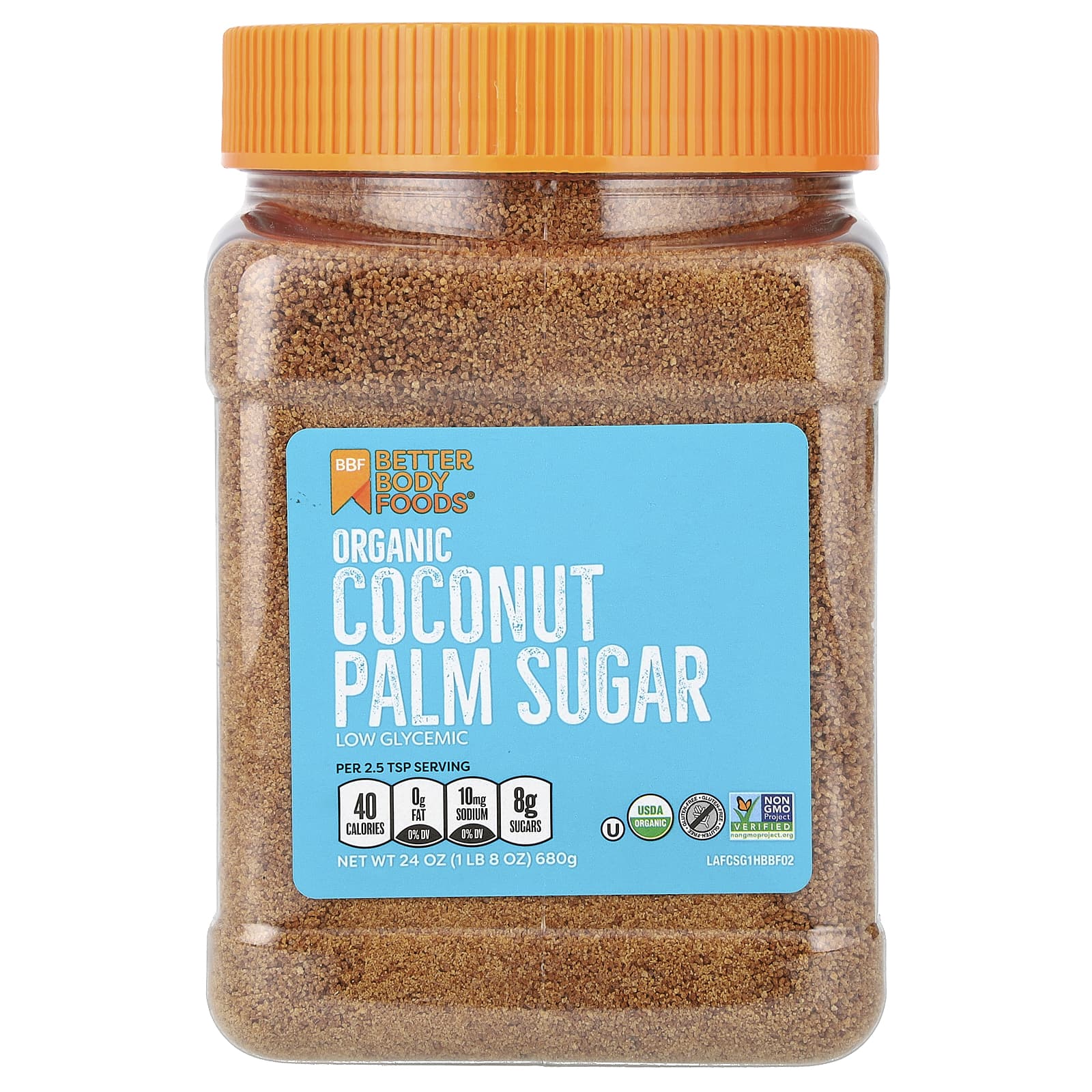 BetterBody Foods, Organic Coconut Palm Sugar, 24 oz (680 g) - B00PRGU6BA