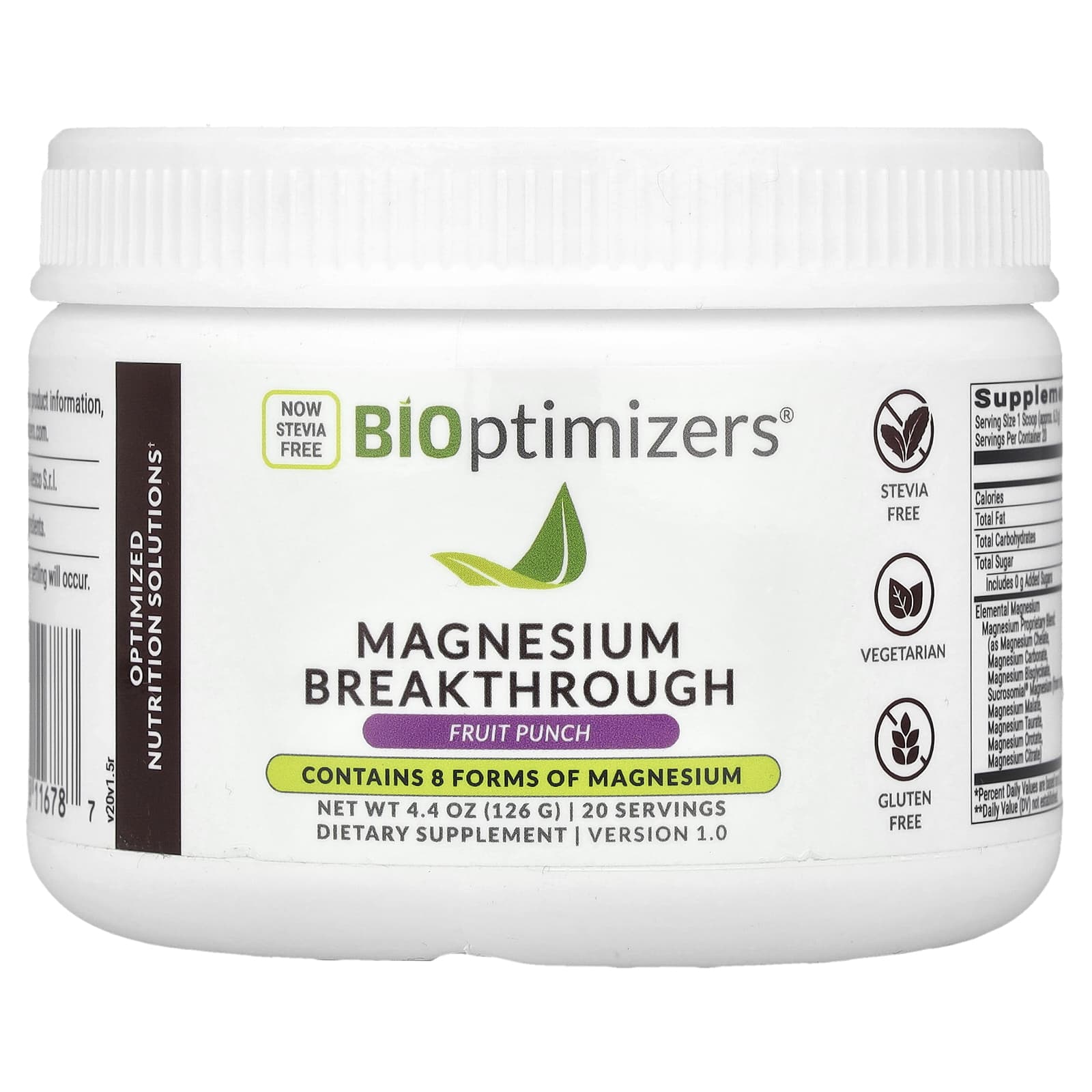 BIOptimizers, Magnesium Breakthrough, Fruit Punch, 4.4 oz (126 g) - B0C7PT811P