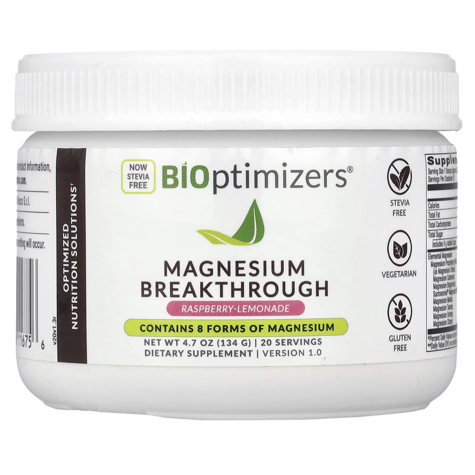 BIOptimizers, Magnesium Breakthrough, Raspberry-Lemonade, 4.7 oz (134 g) - B0C5JRYZ5K