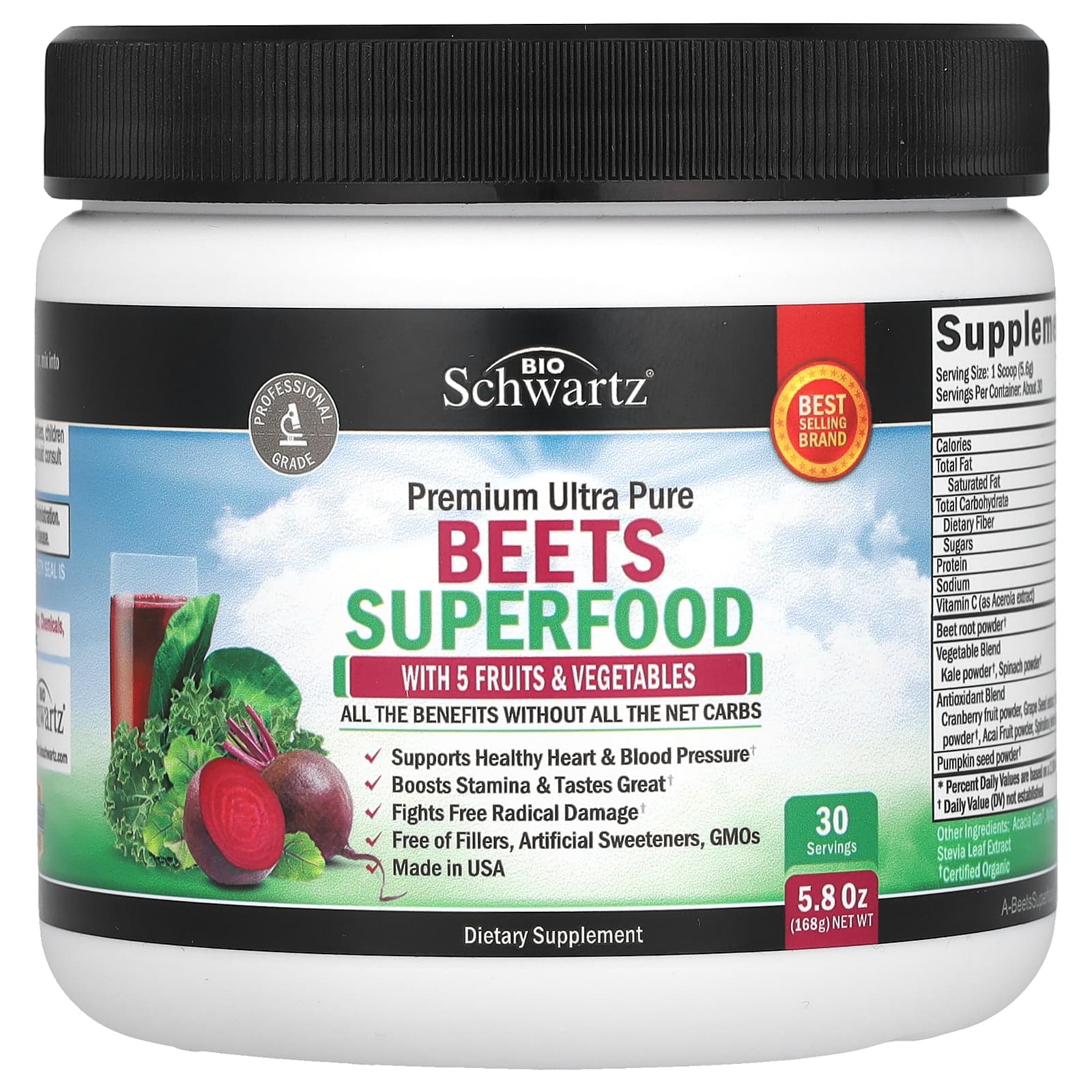 BioSchwartz, Beets Superfood, 5.8 oz (168 g) - B08973J122