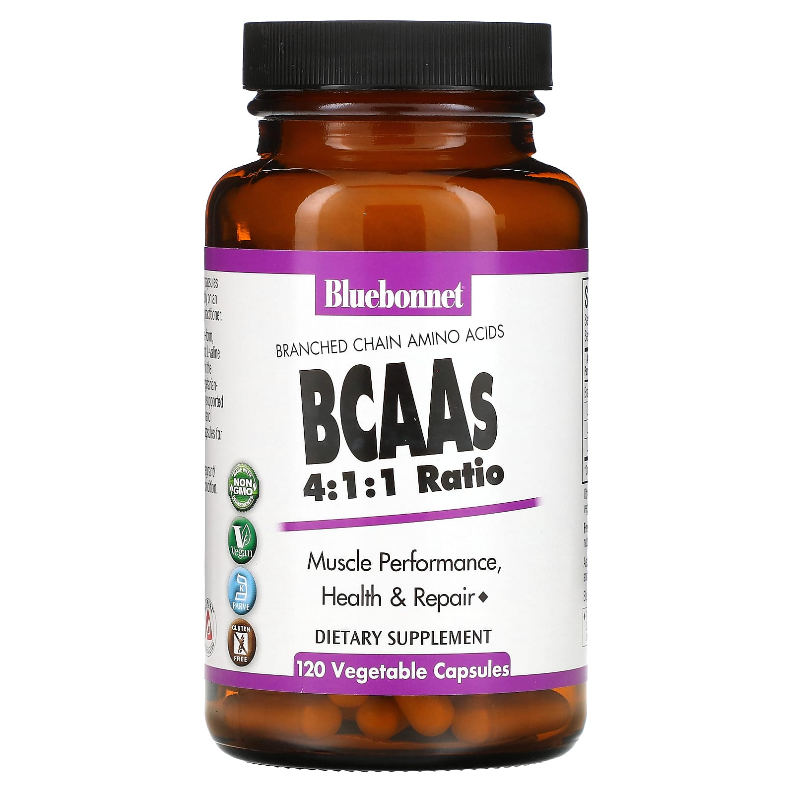 Bluebonnet Nutrition, BCAAs 4:1:1 Ratio, 120 Vegetable Caps