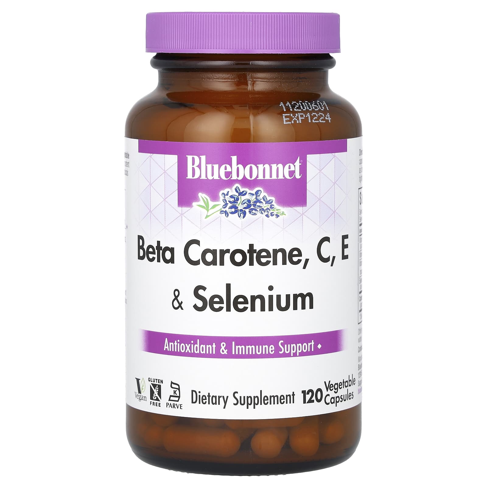 Bluebonnet Nutrition, Beta Carotene, C, E & Selenium, 120 Vegetable Capsules - B000Z8XJ5U