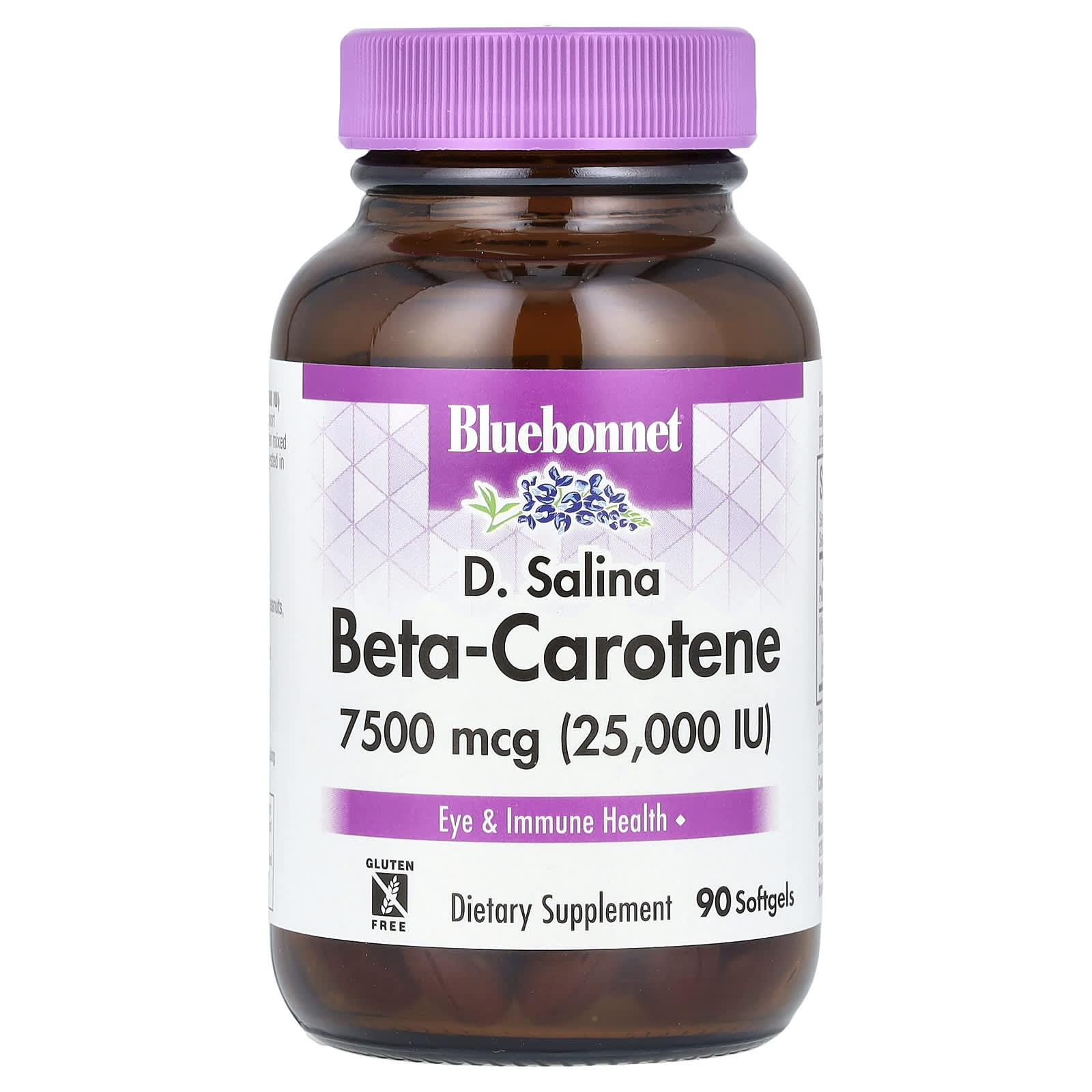 Bluebonnet Nutrition, D. Salina, Beta-Carotene, 7,500 mcg (25,000 IU), 90 Softgels - B000Z90XJO