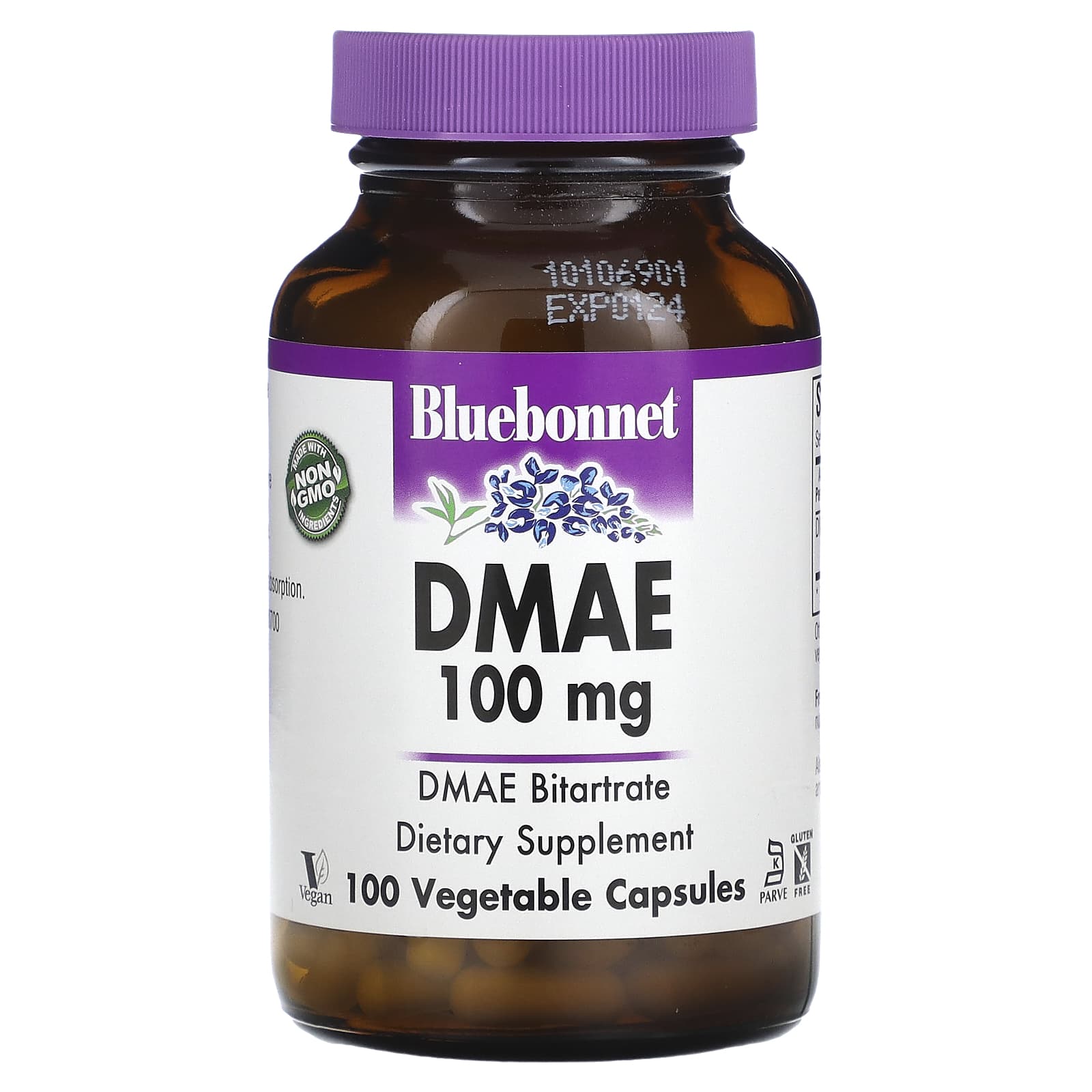 Bluebonnet Nutrition, DMAE, 100 mg, 100 Vegetable Capsules - B000Z96X3Y