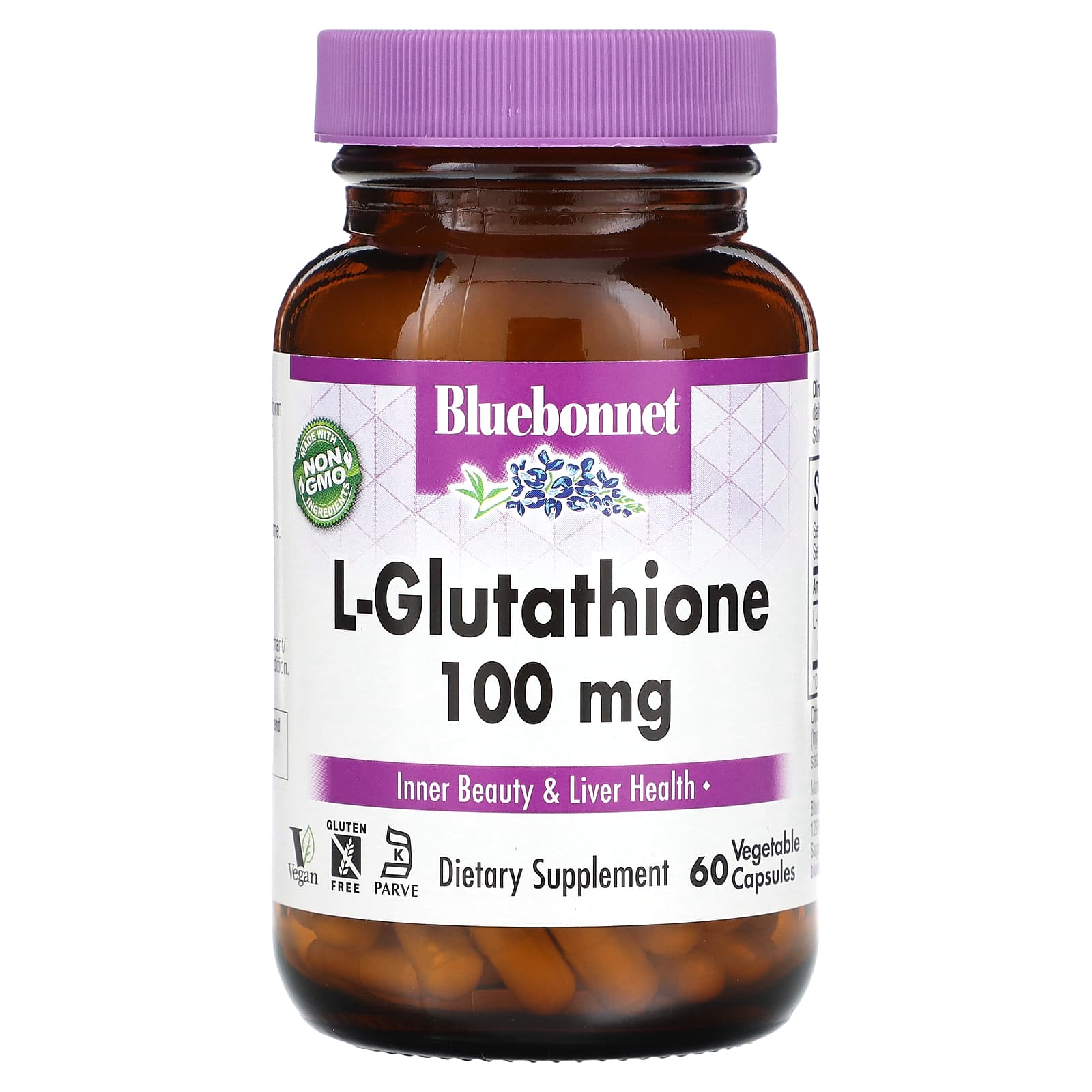 Bluebonnet Nutrition, L-Glutathione, 100 mg, 60 Vegetable Capsules - B000POZF6U