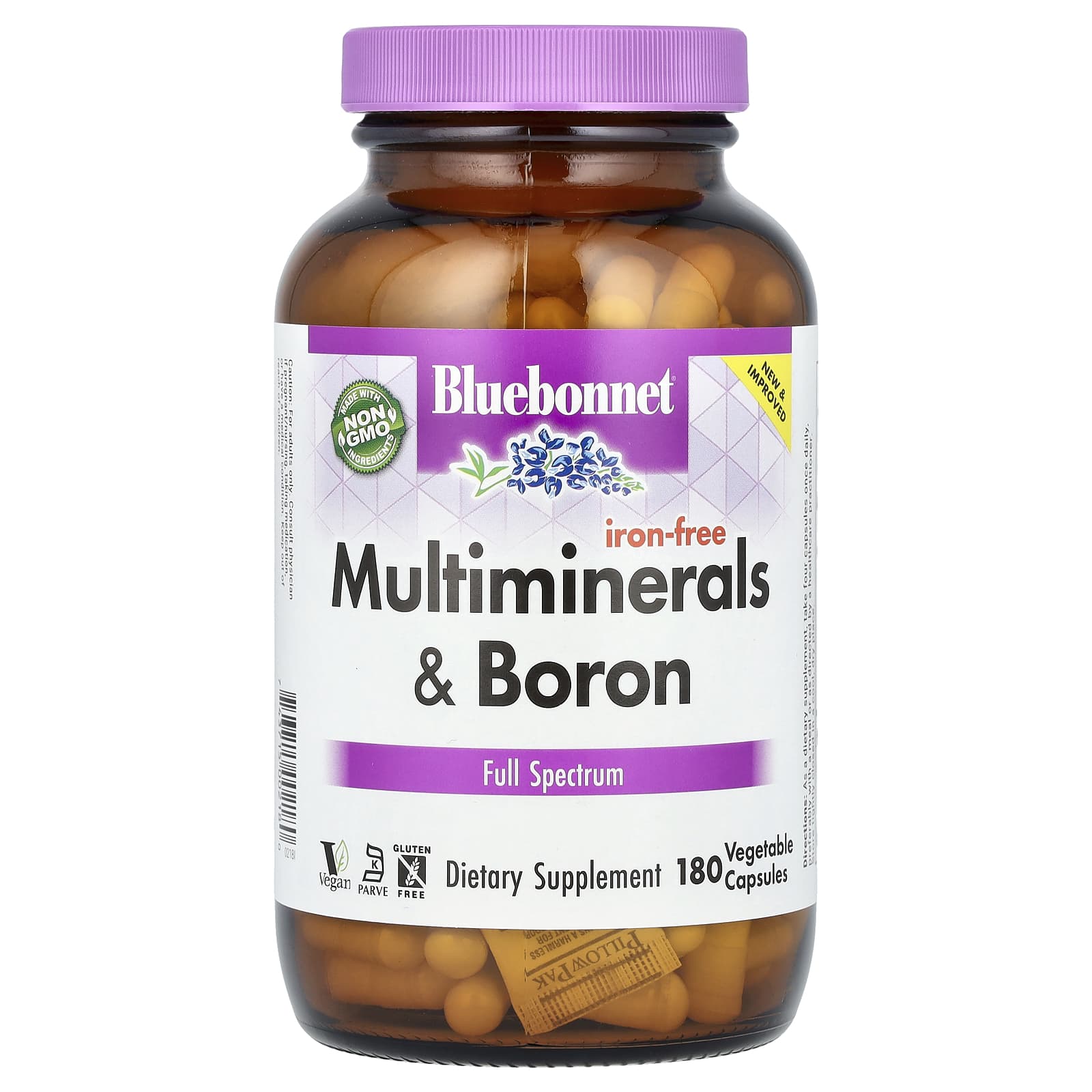 Bluebonnet Nutrition, Multiminerals & Boron, Iron-Free, 180 Vegetable Capsules - B000I4C916