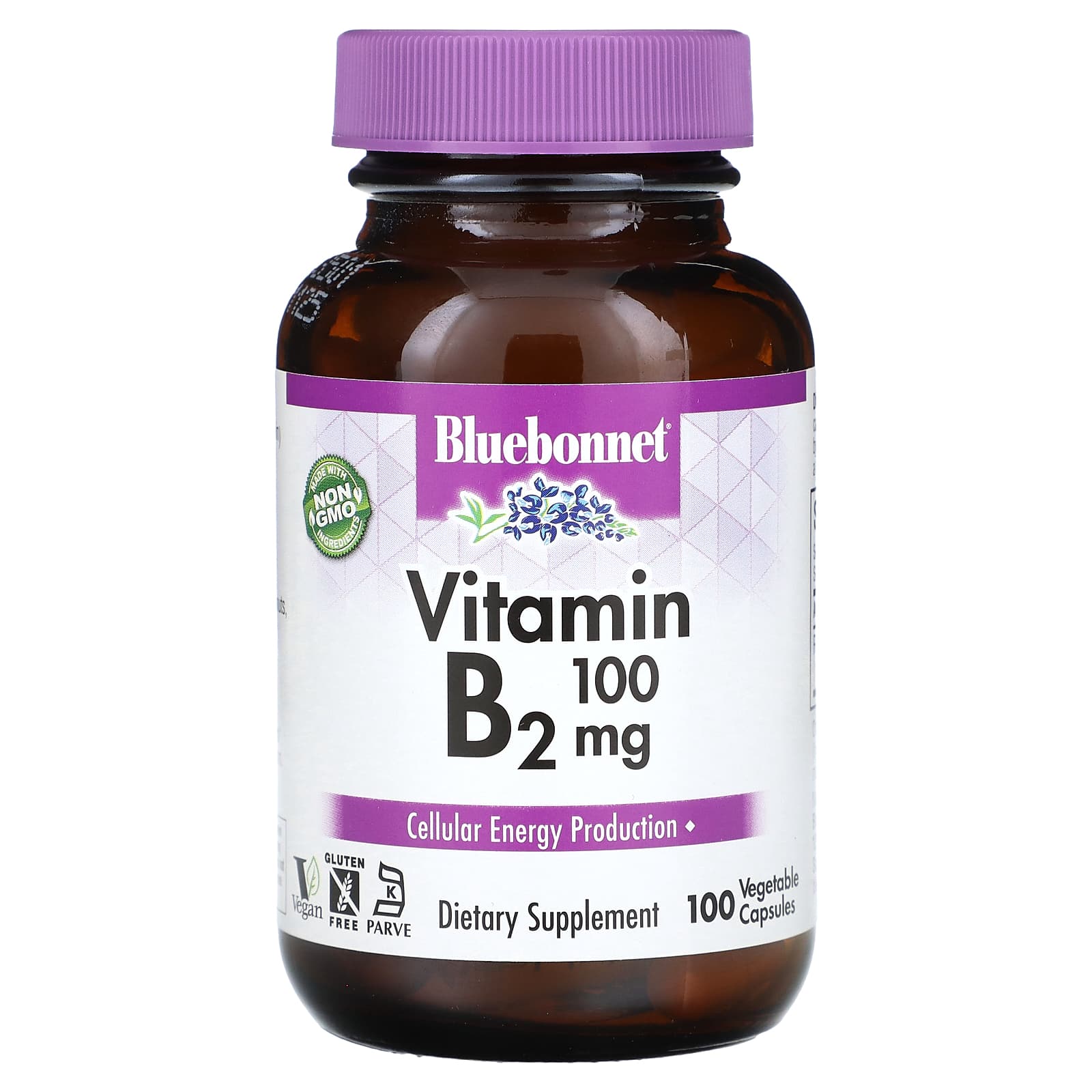 Bluebonnet Nutrition, Vitamin B2, 100 mg, 100 Vegetable Capsules - B000POWKAE