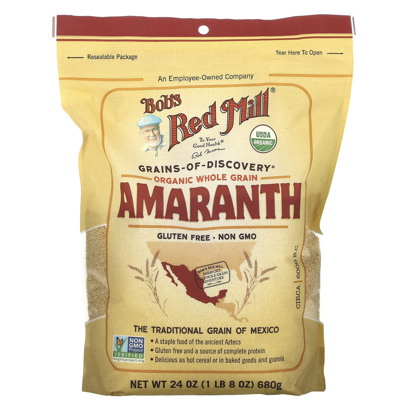Bob's Red Mill, Organic Amaranth, Whole Grain, 1 lb 8 oz (680 g) - B07XVQV6SN