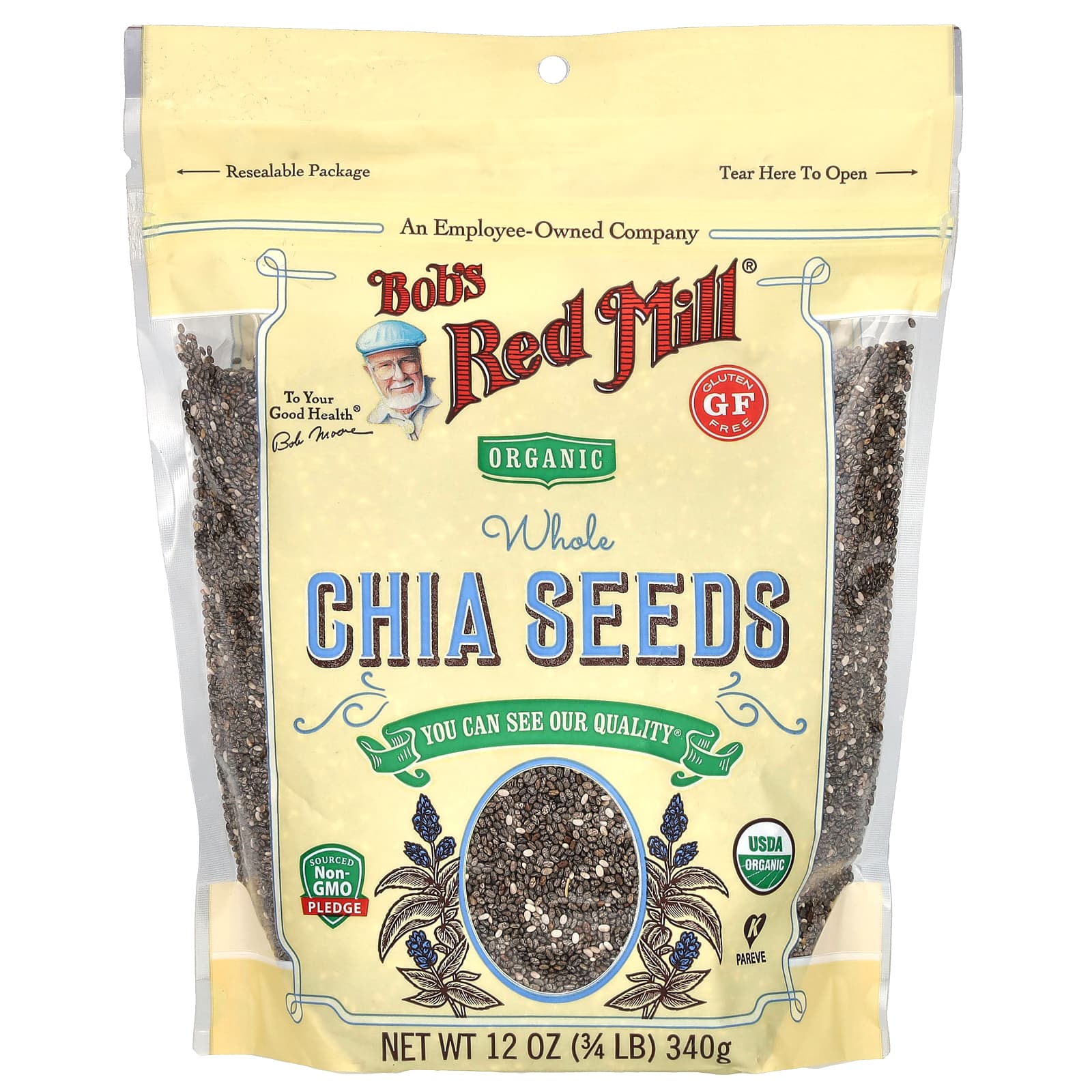 Bob's Red Mill, Organic Whole Chia Seeds, 12 oz (340 g) - B075XG1YR3