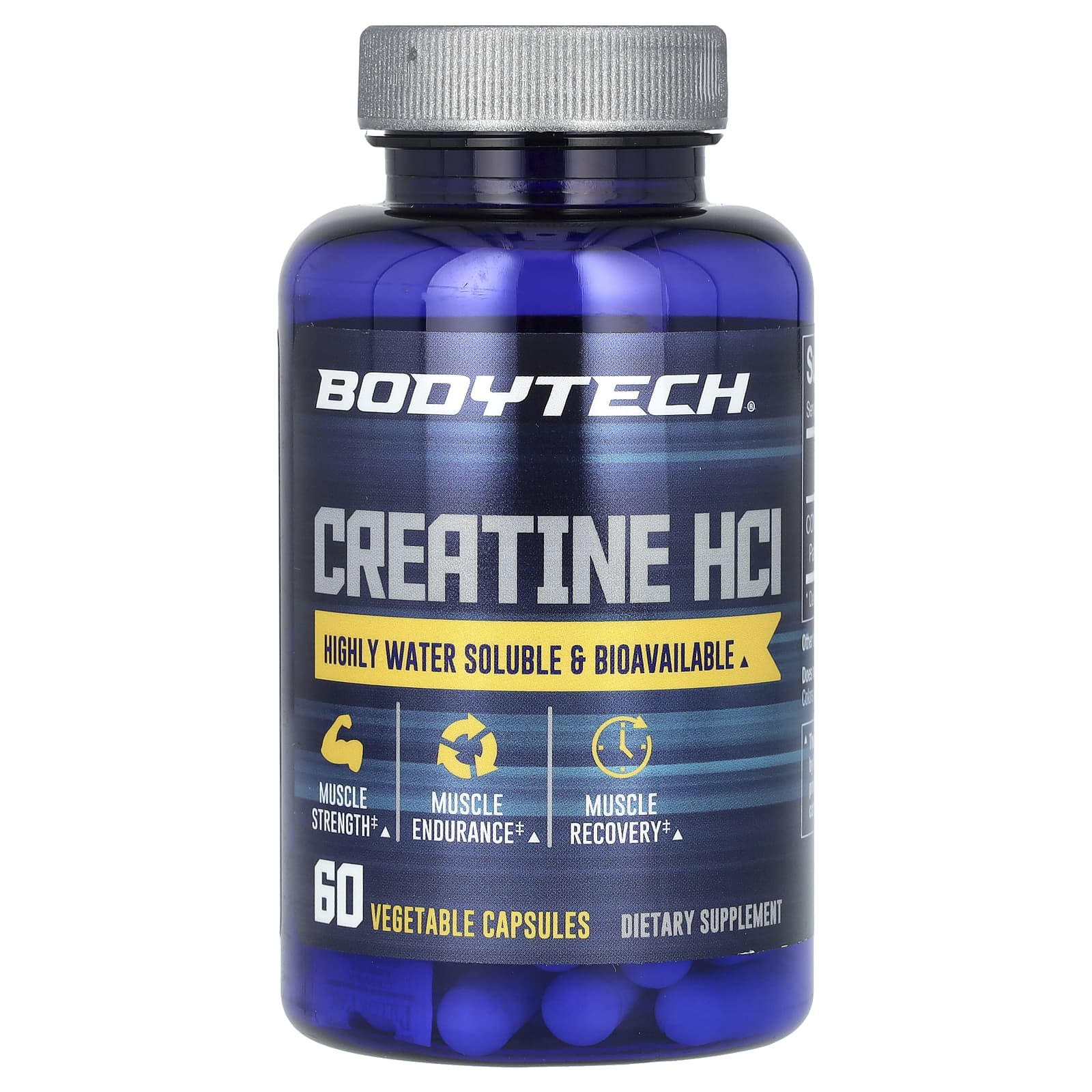 BodyTech, Creatine HCl, 60 Vegetable Capsules - B0B2Z11X1L