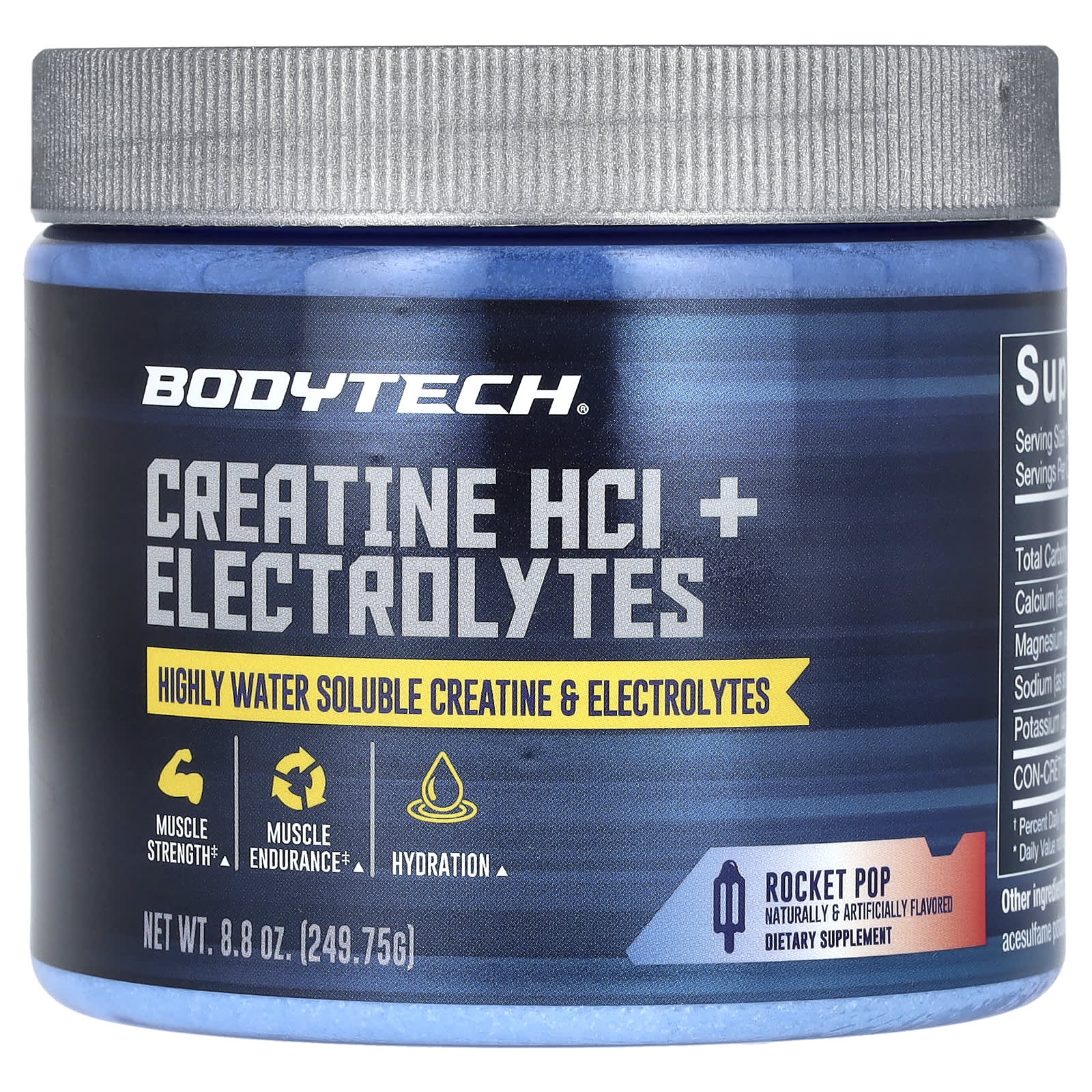 BodyTech, Creatine HCl + Electrolytes, Rocket Pop, 8.8 oz (249.75 g) - B0BDVFFN5L