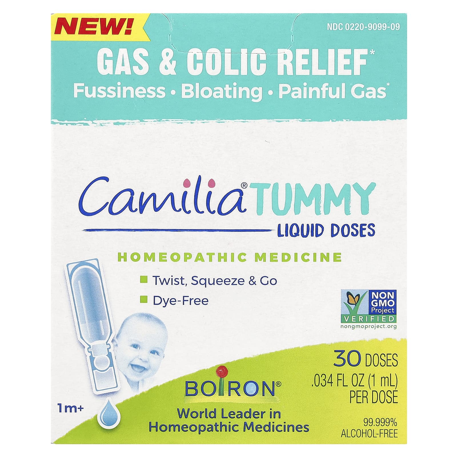 Boiron, Camilia Tummy, Liquid Doses, 1 Month +, 30 Doses, 0.34 fl oz (1ml) Each - B0D2JL223K