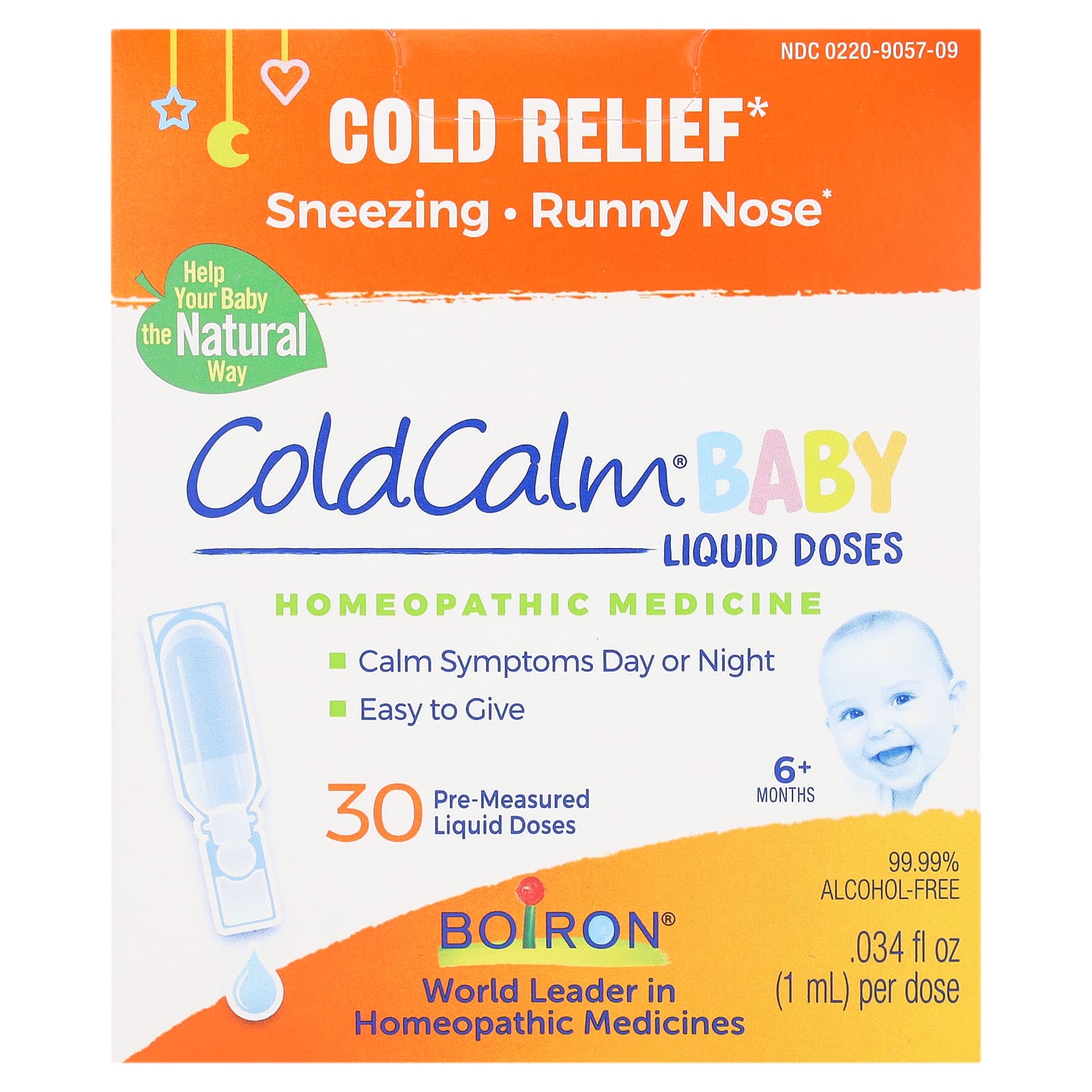 Boiron, Cold Calm Baby, Liquid Doses, Cold Relief, 6+ Months, 30 Pre-Measured Liquid Doses, 0.034 fl oz (1 ml) Each - B06Y14SZNM