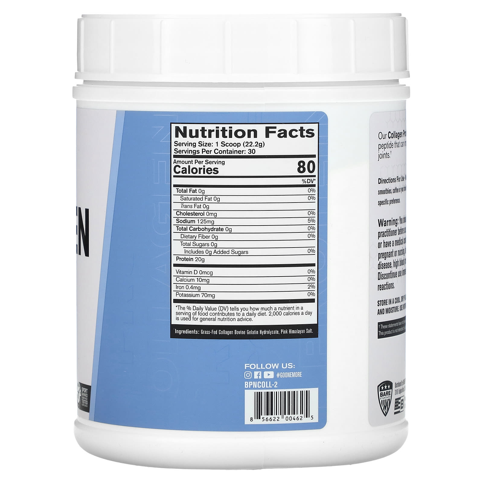 BPN, Collagen Protein, Unflavored, 1.5 lb (666 g) - B09SVMY683