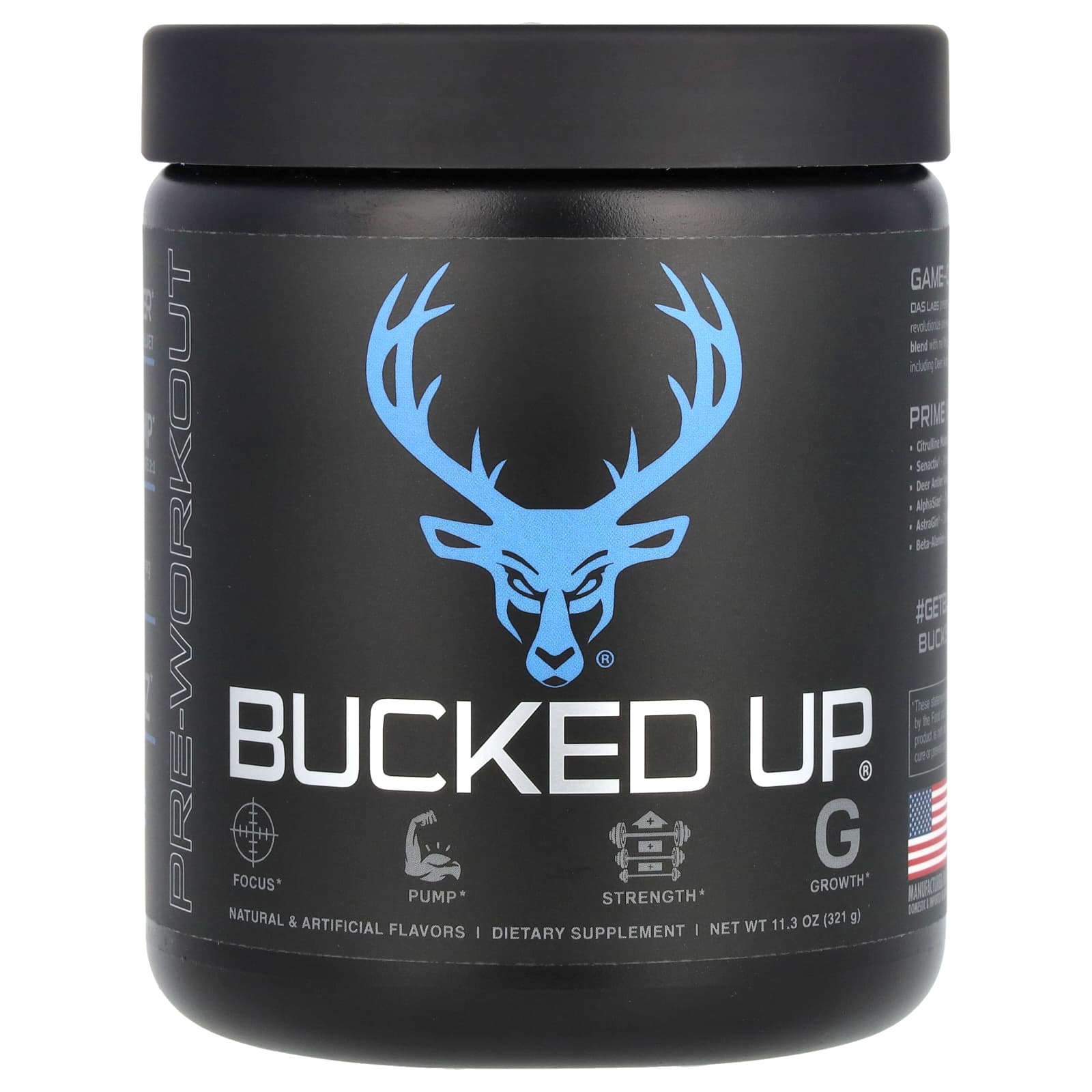 Bucked Up, Pre-Workout, Blue Raz, 11.3 oz (321 g) - 