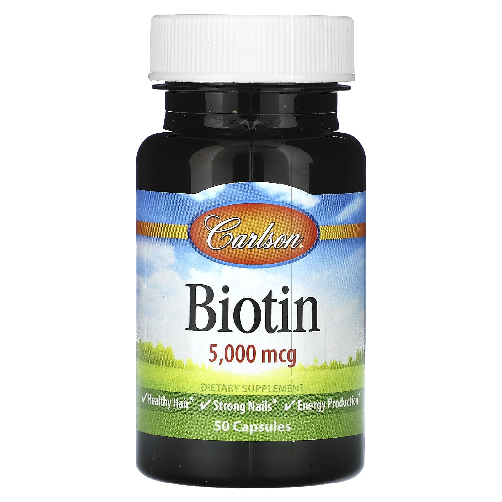 Carlson, Biotin, 5,000 mcg, 50 Capsules